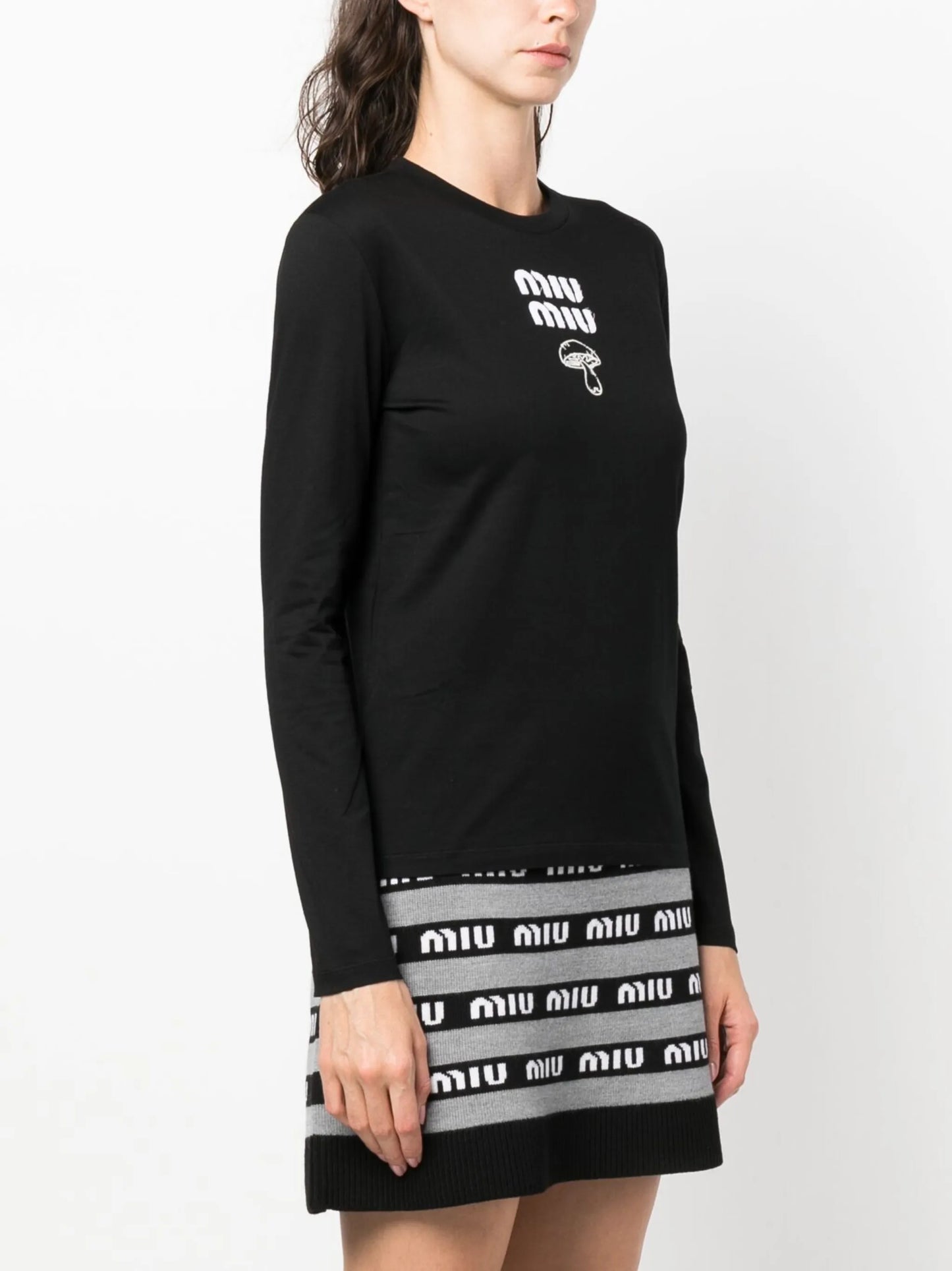 logo-print long-sleeve cotton T-shirt