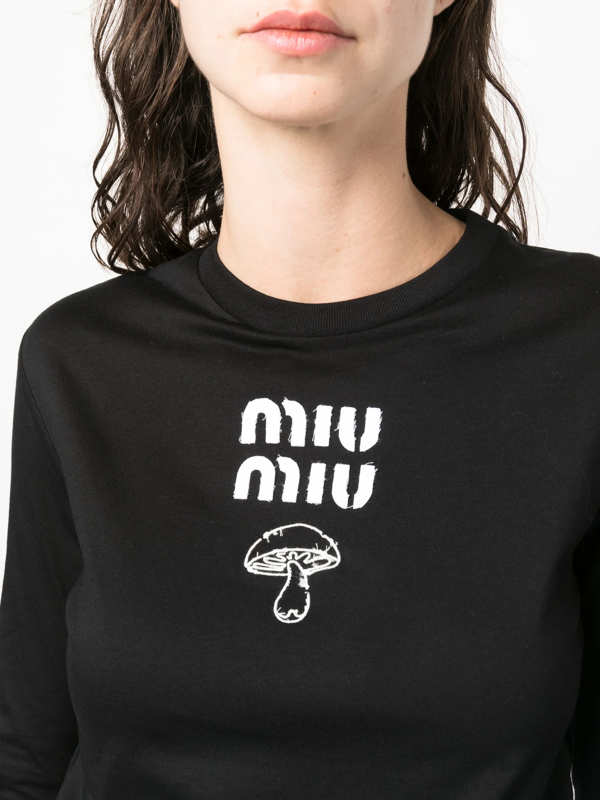 logo-print long-sleeve cotton T-shirt