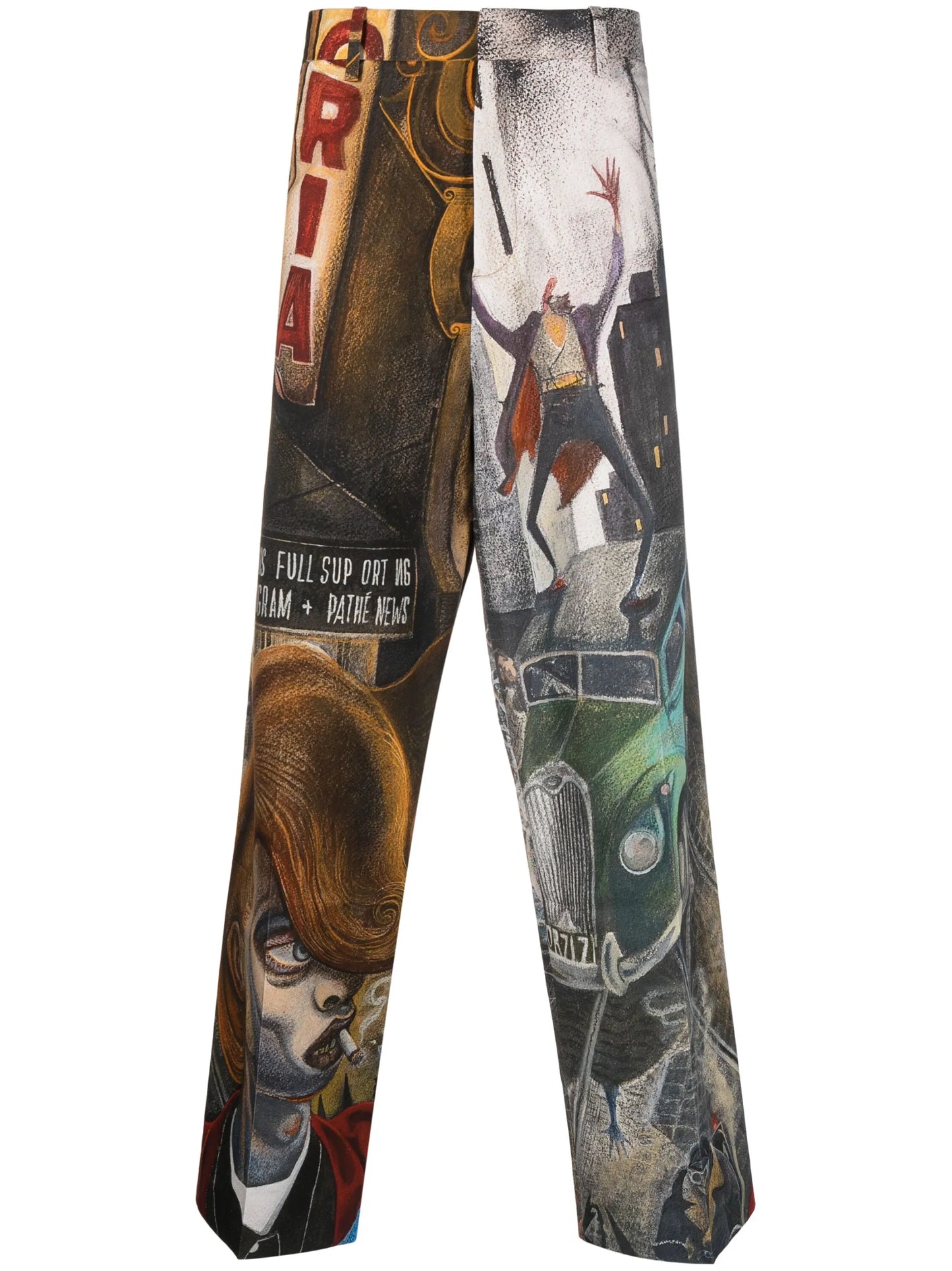 graphic-print wide-fit trousers