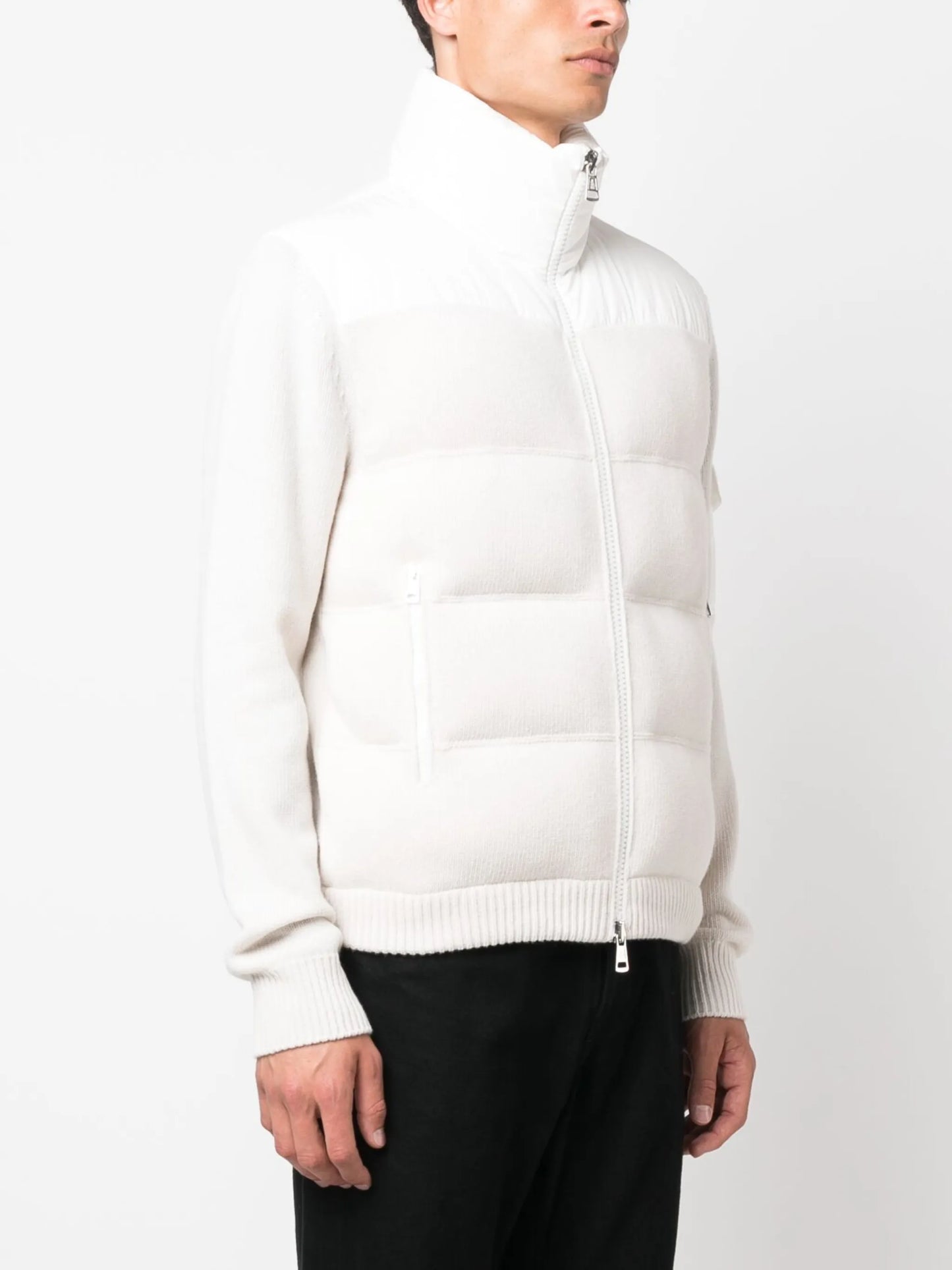 knitted wool quilted jacket