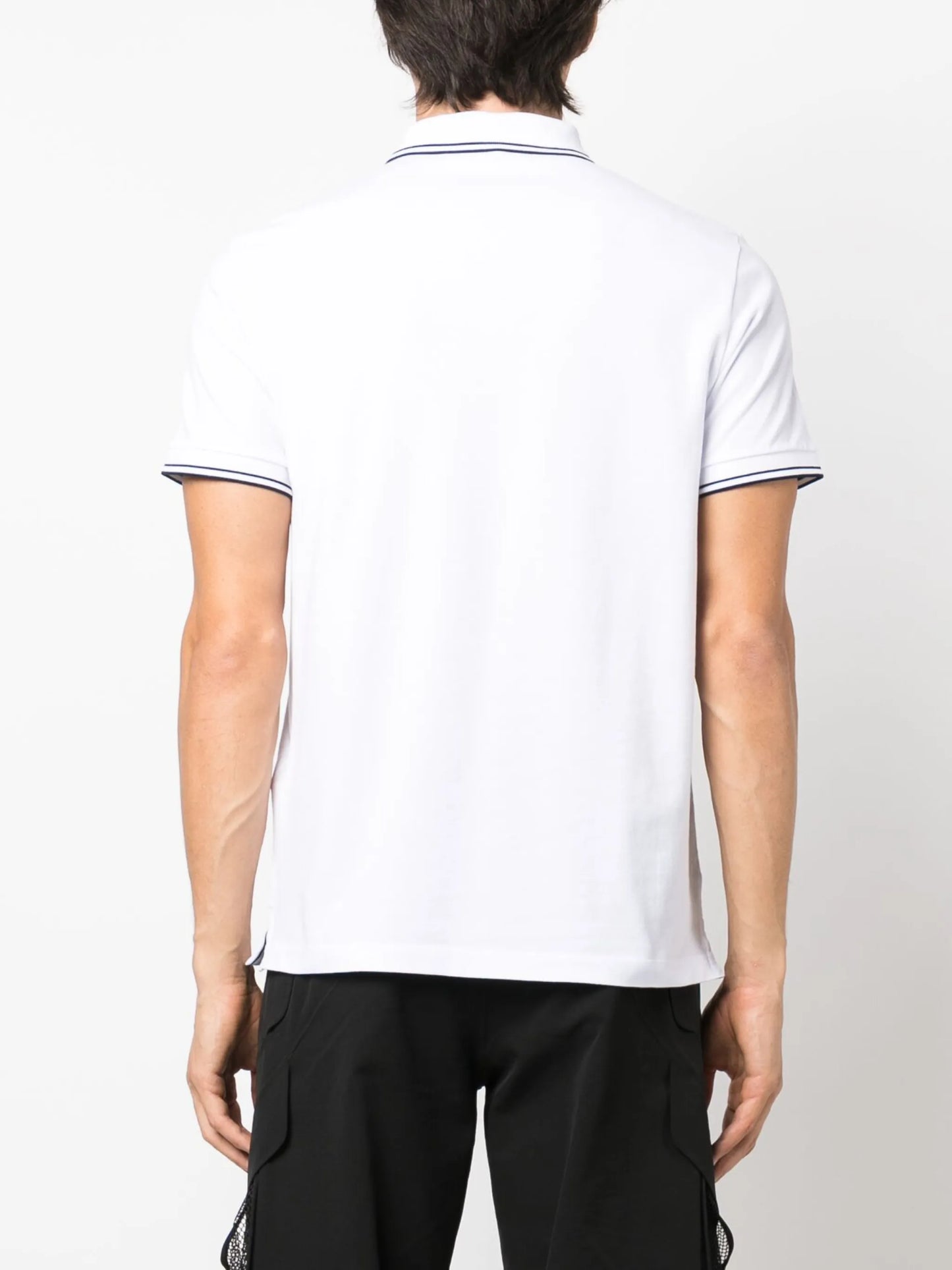 Compass-motif stretch-cotton polo shirt