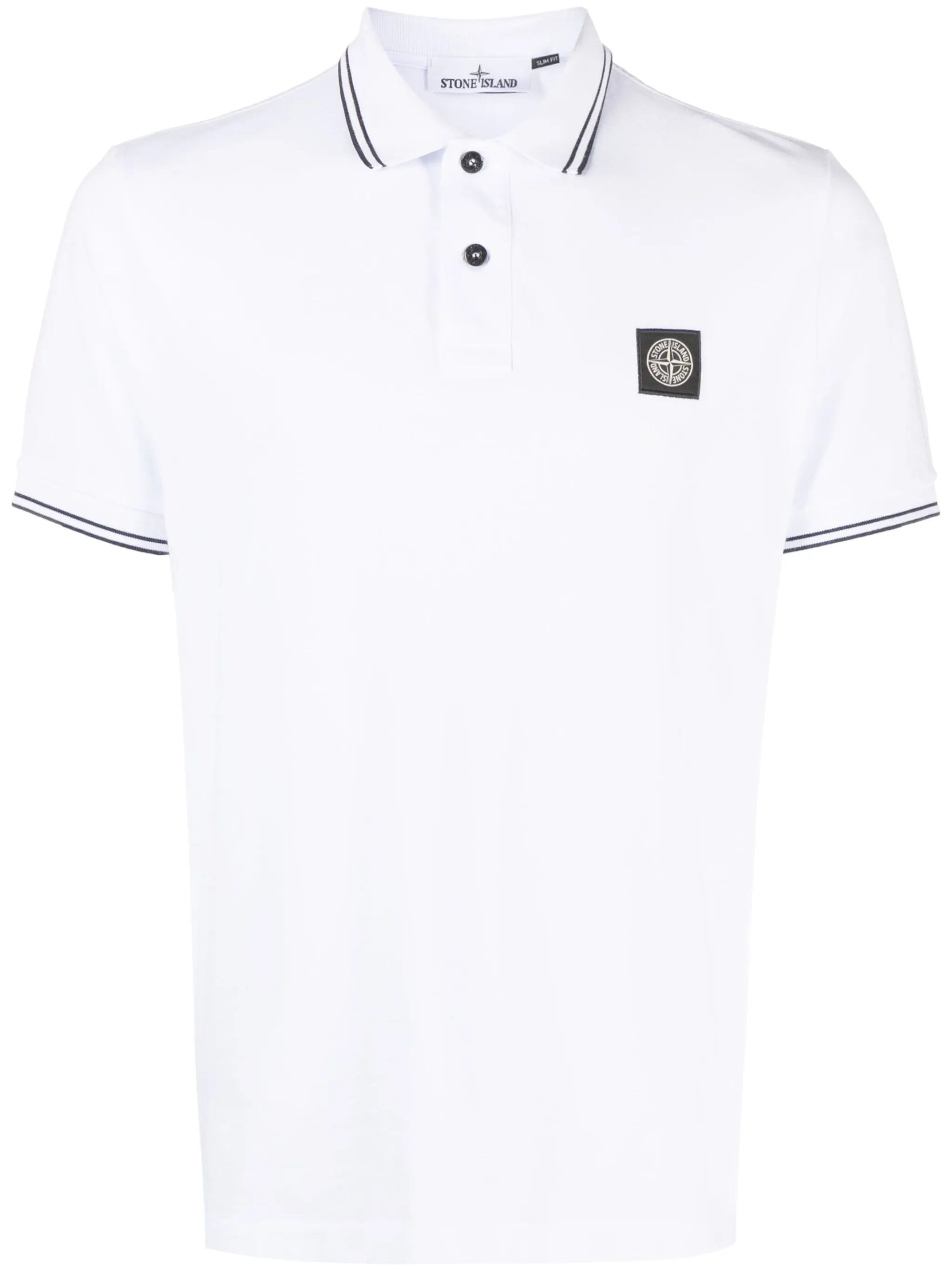 Compass-motif stretch-cotton polo shirt