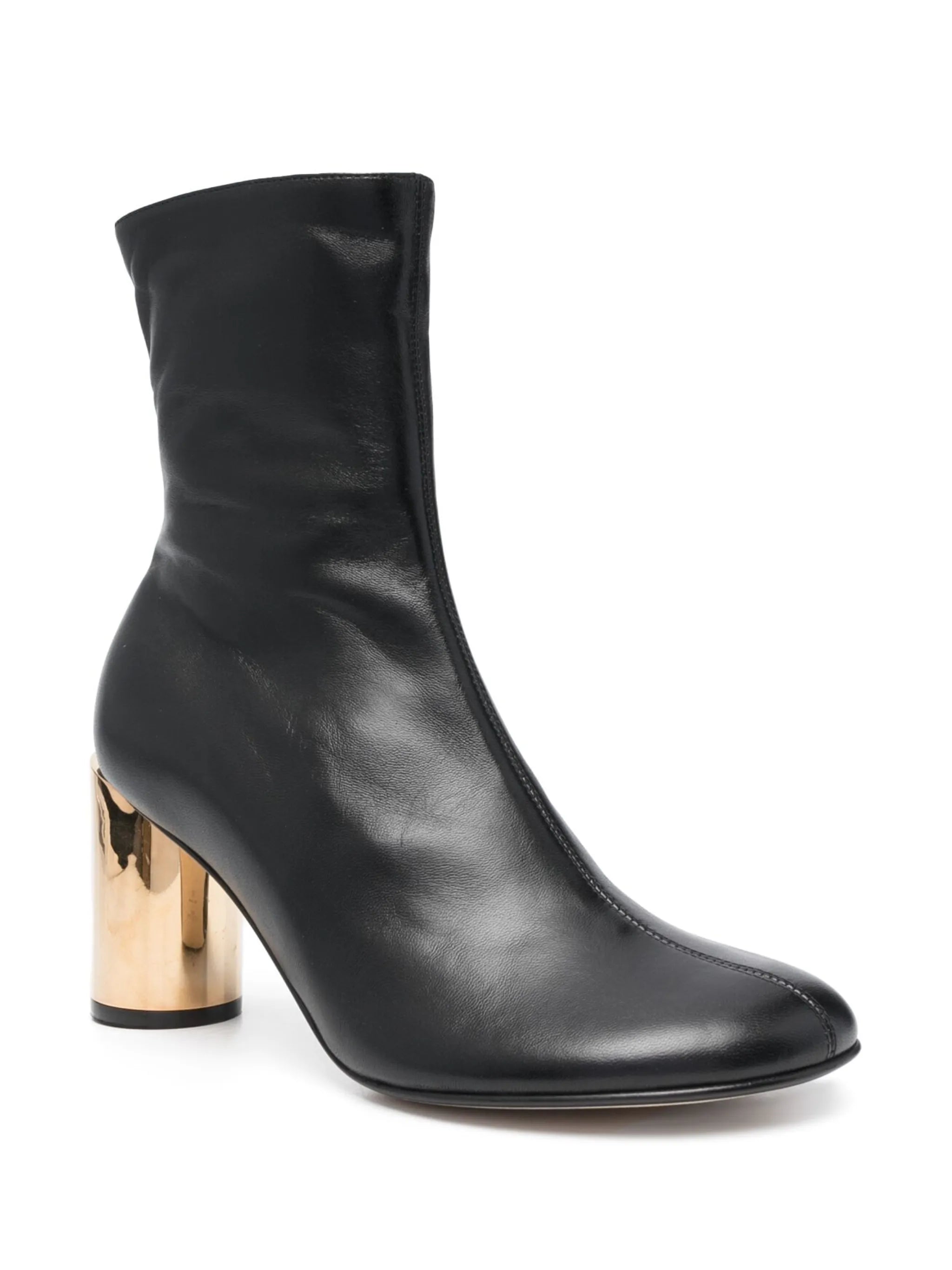75mm round-toe leather boots