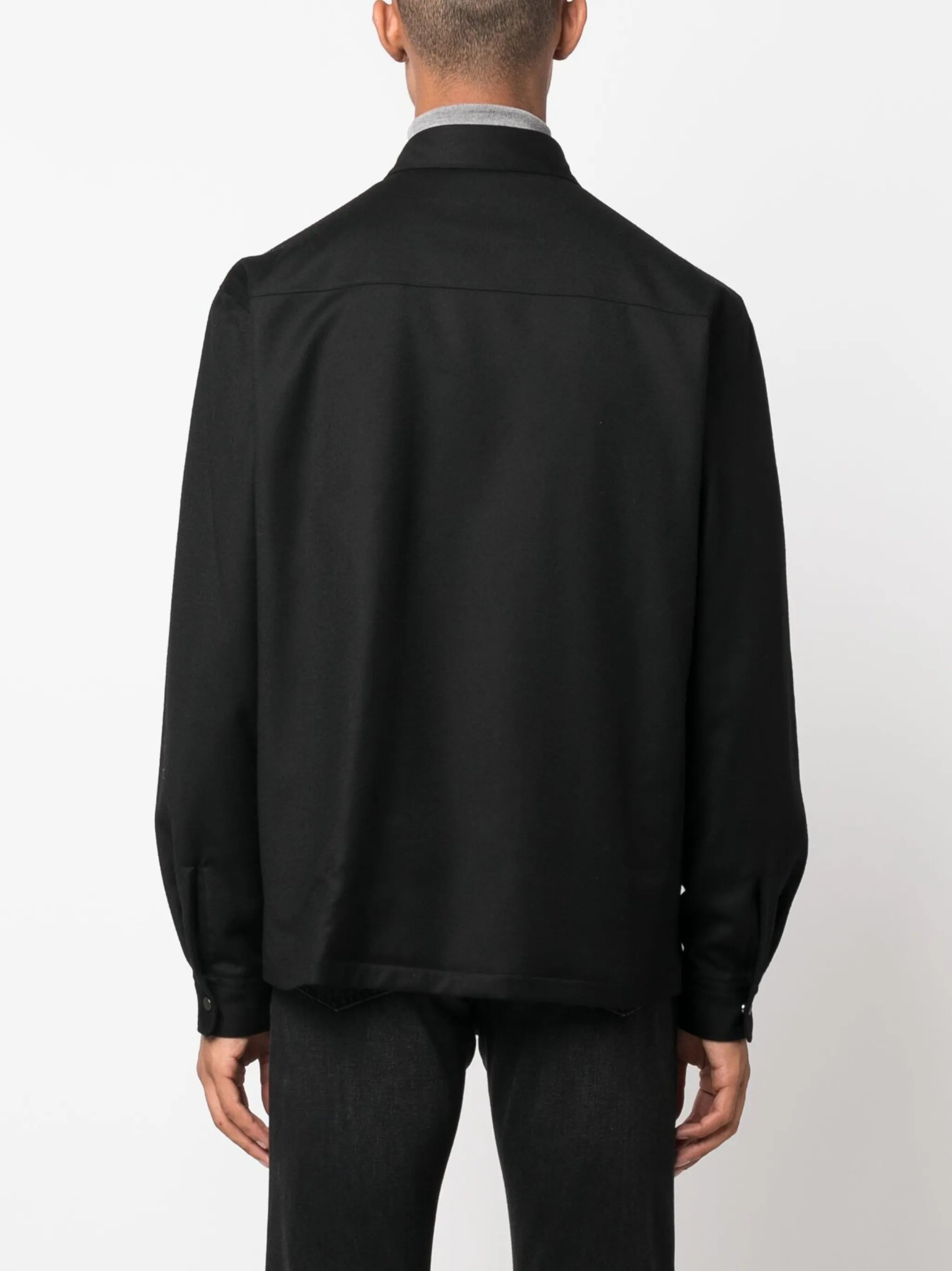button-up wool shirt jacket