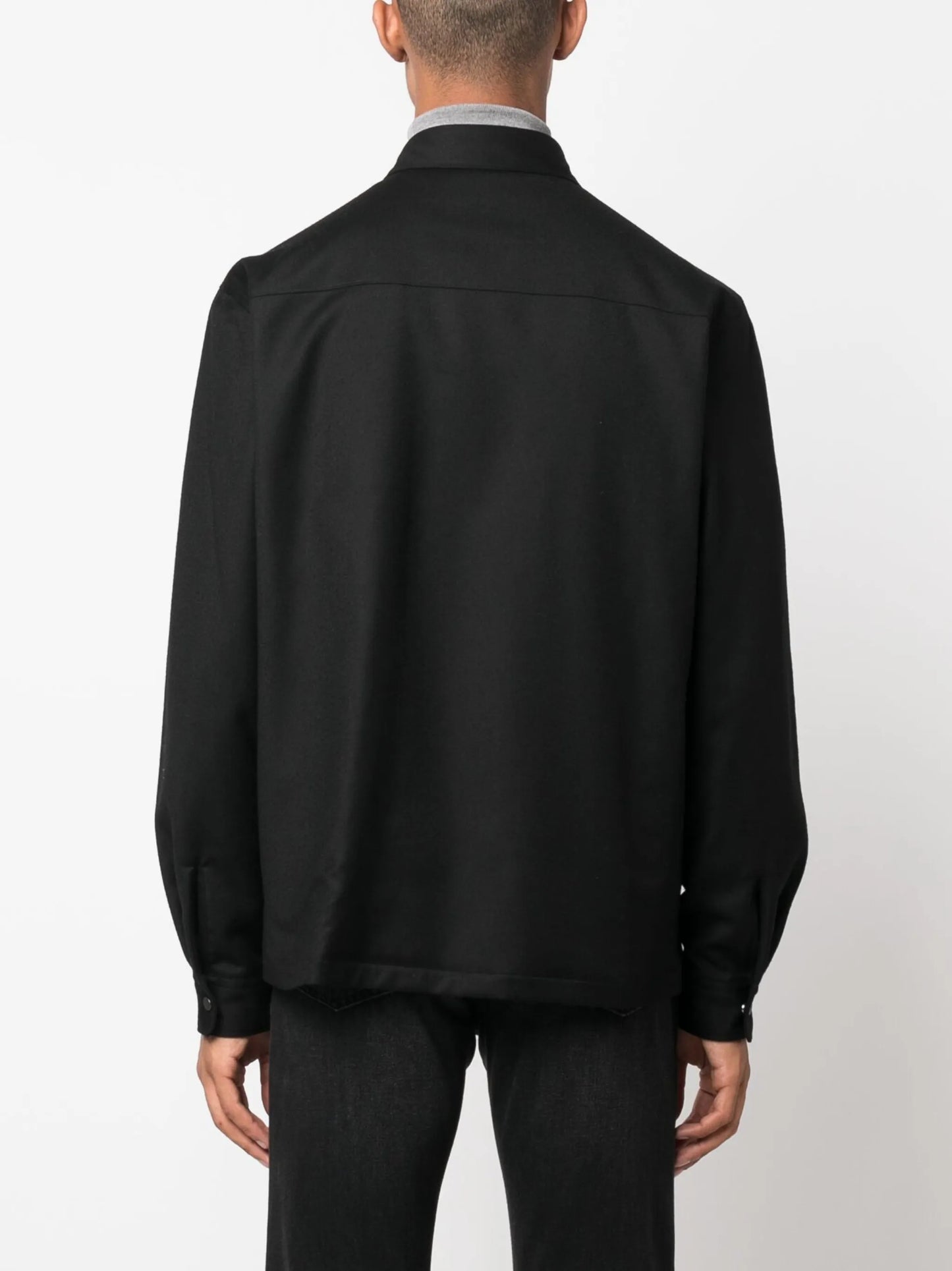 button-up wool shirt jacket