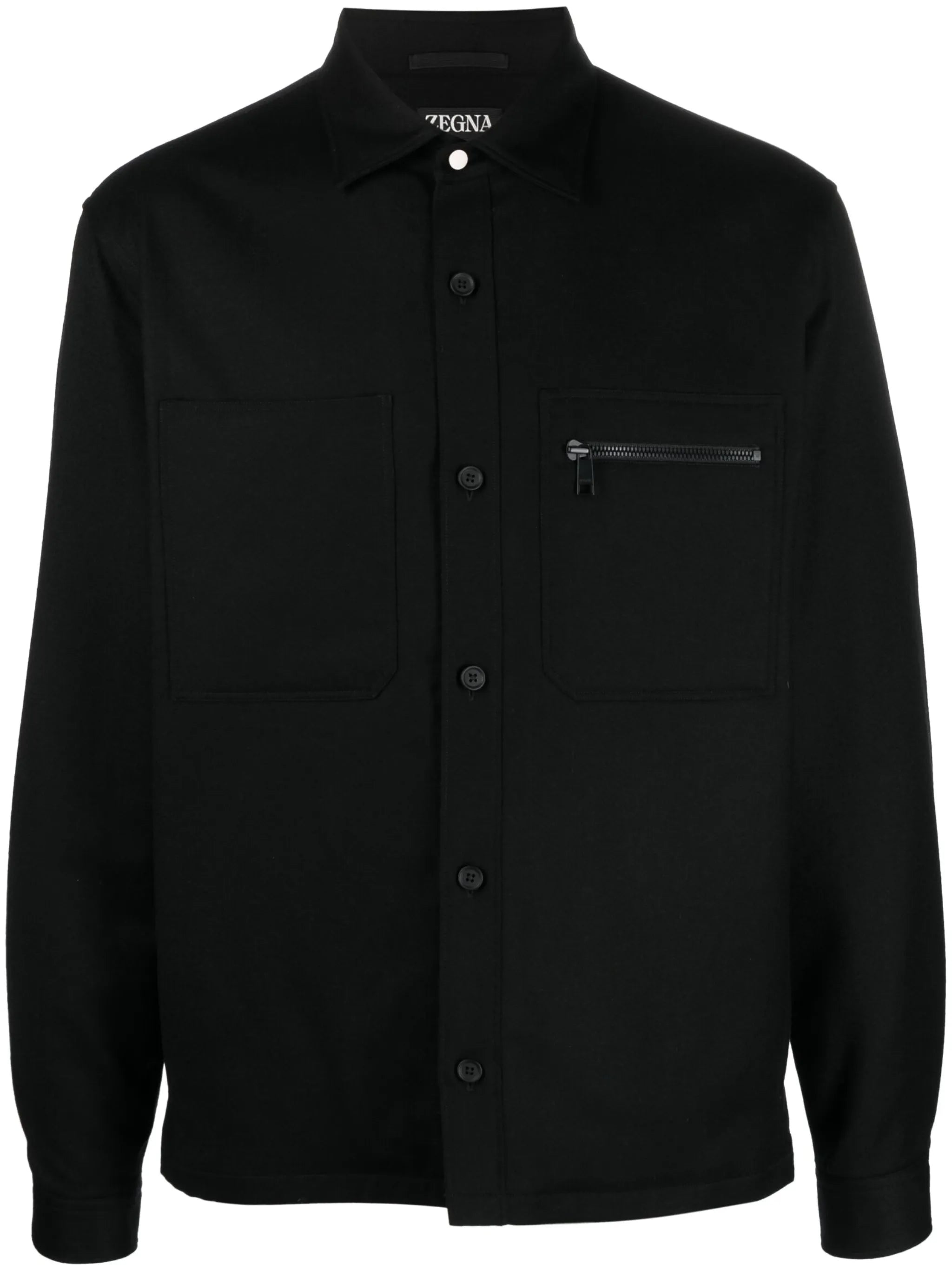 button-up wool shirt jacket