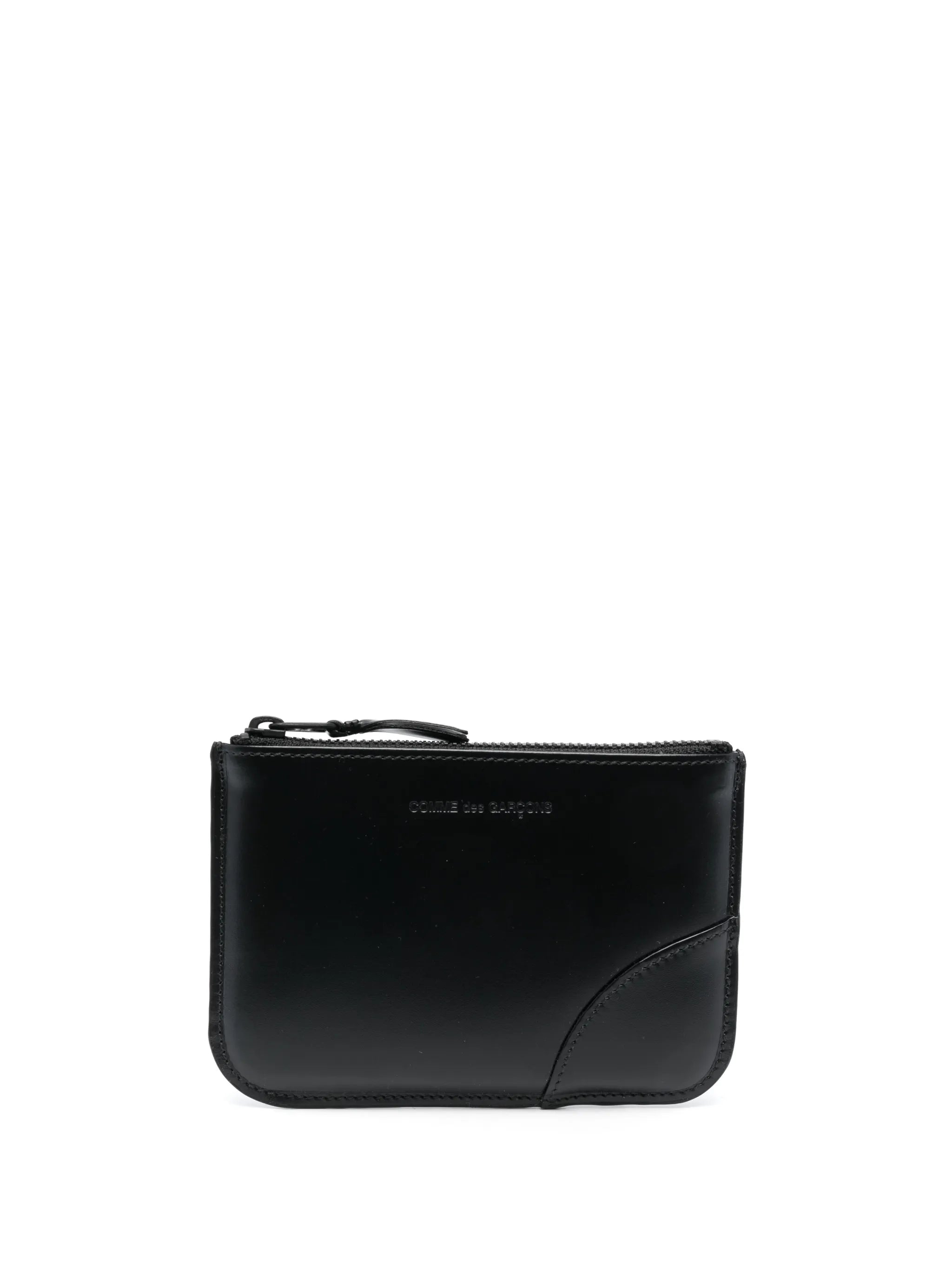 logo-debossed leather pouch