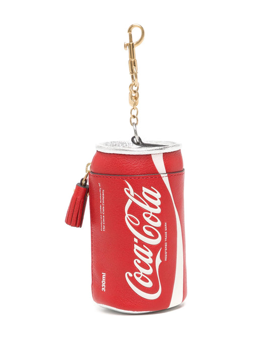 Coca Cola capra leather coin purse in bright red