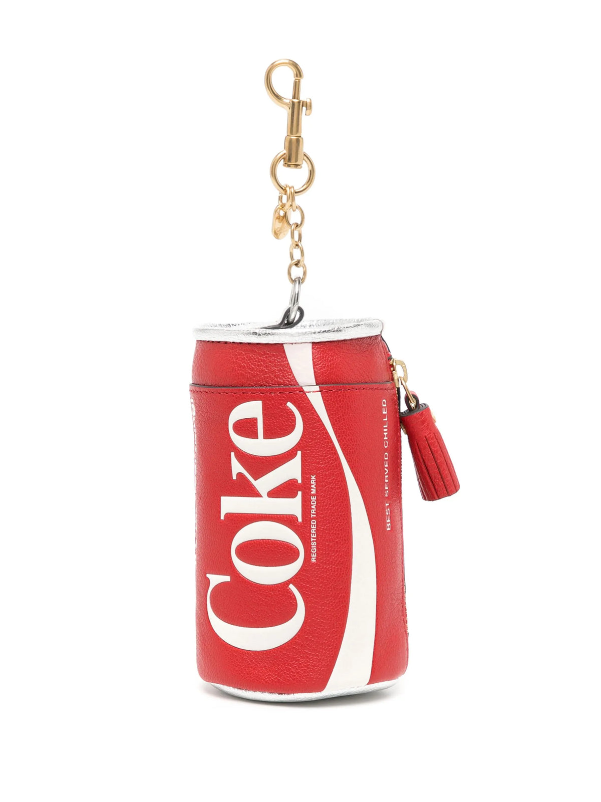 Coca Cola capra leather coin purse in bright red