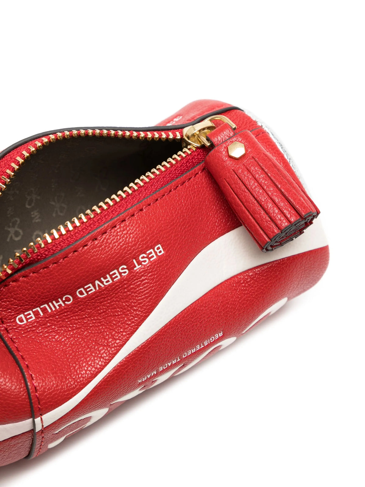 Coca Cola capra leather coin purse in bright red