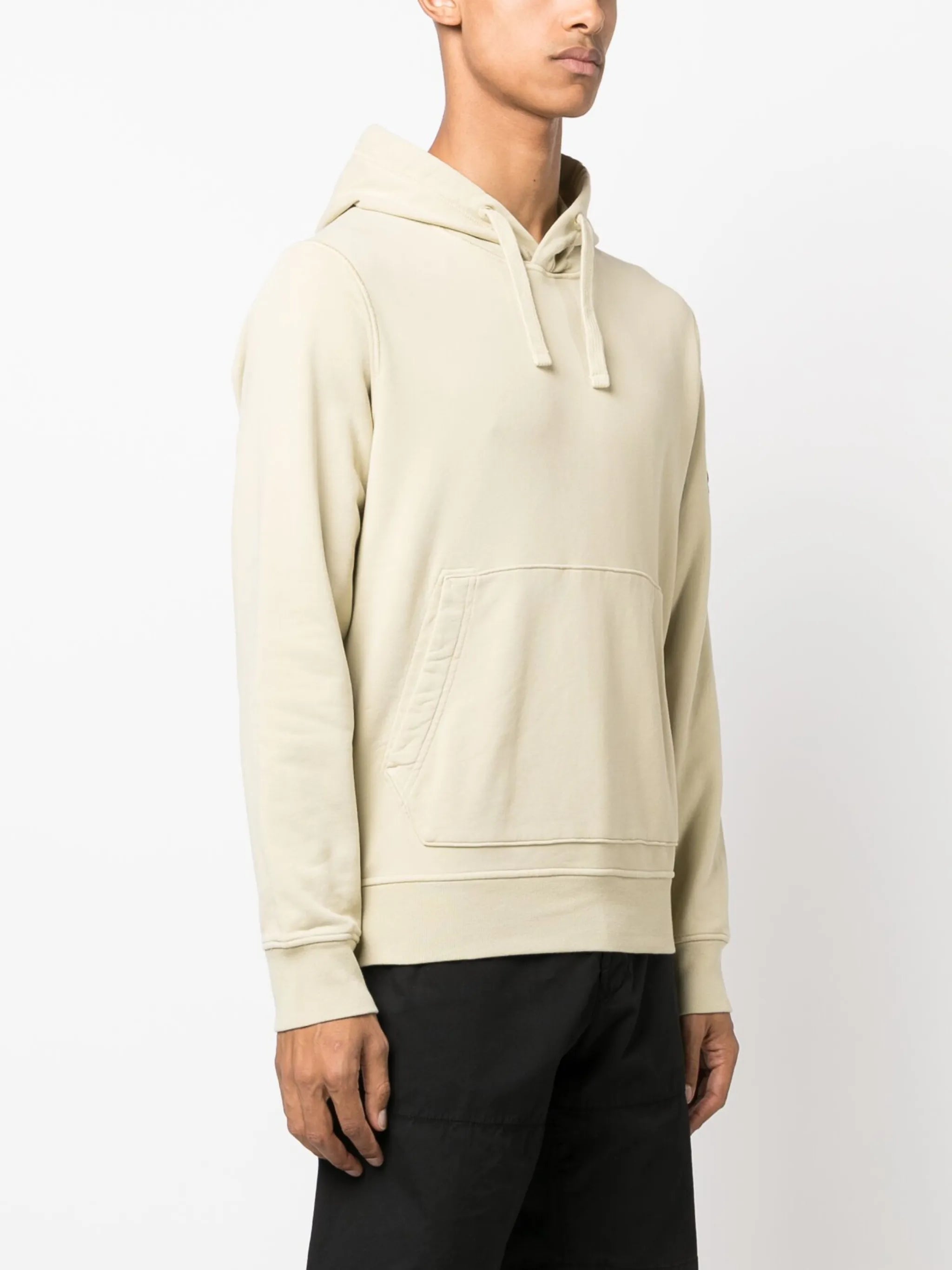 Compass logo-patch drawstring cotton hoodie