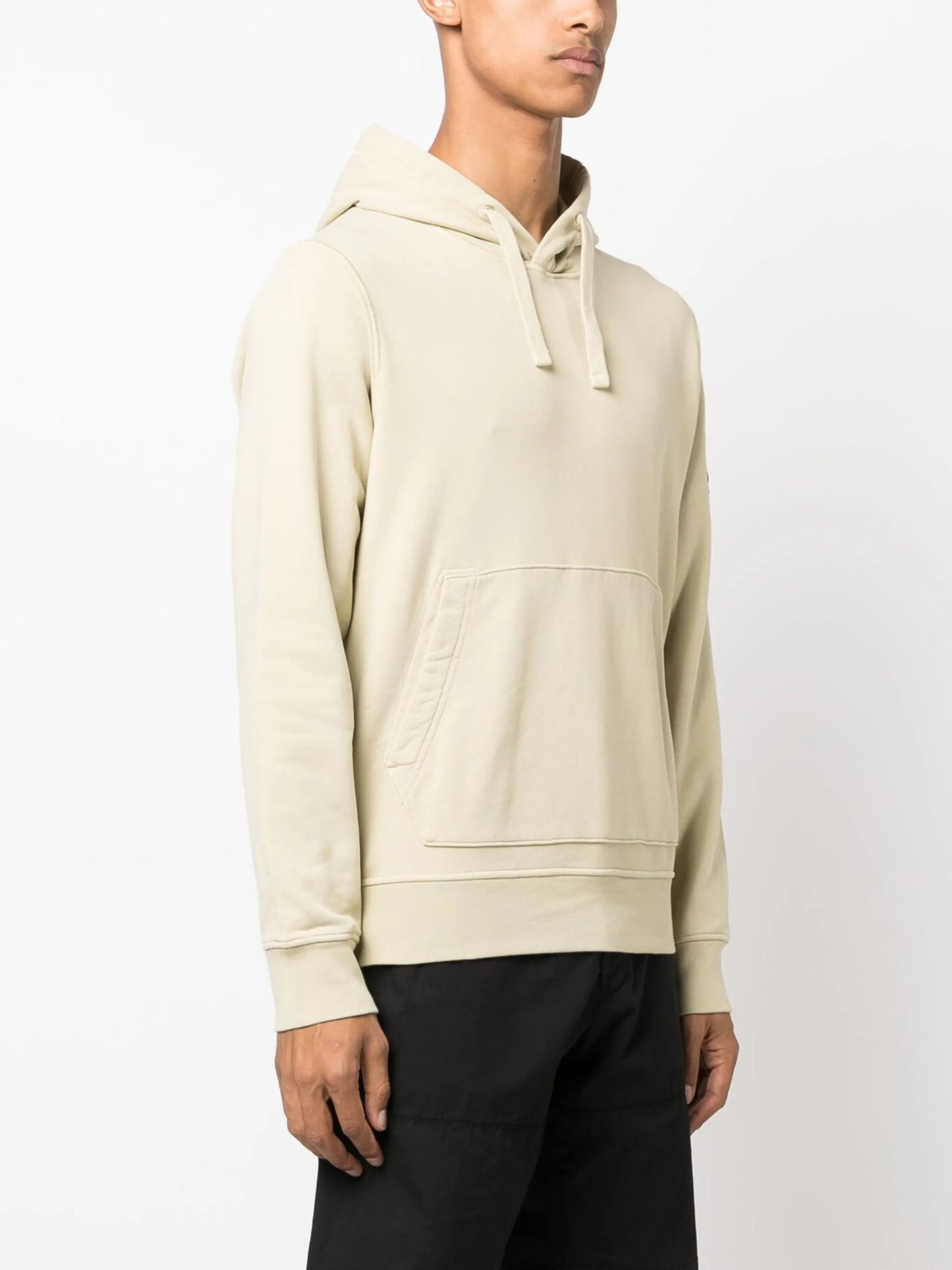 Compass logo-patch drawstring cotton hoodie
