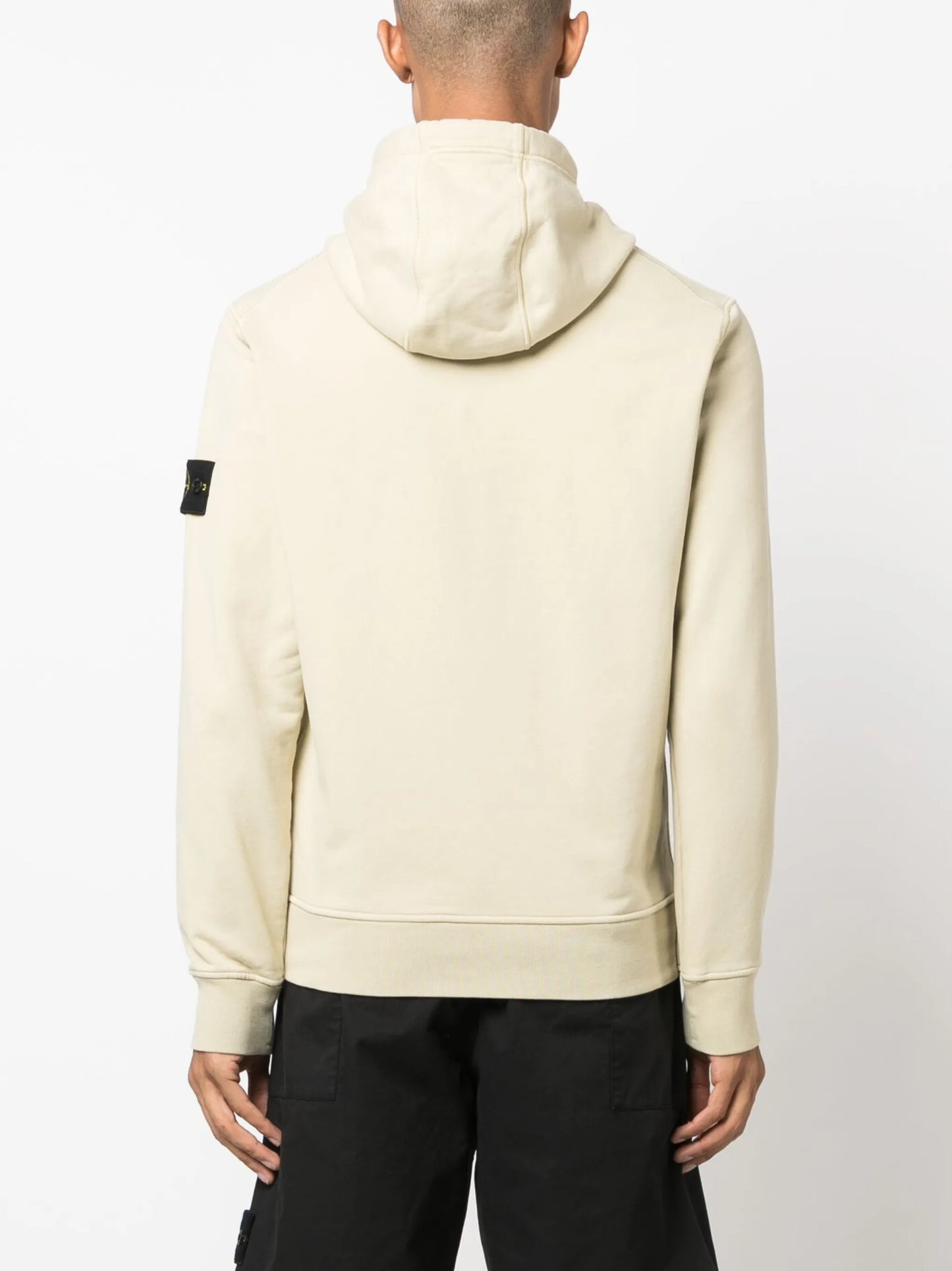 Compass logo-patch drawstring cotton hoodie