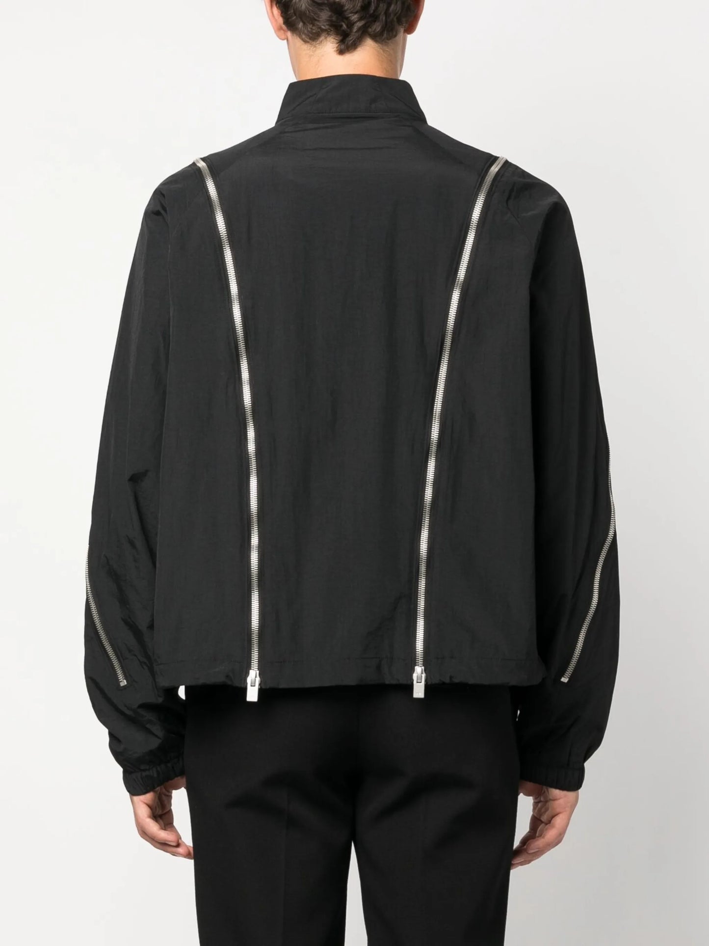 decorative zip-detail jacket