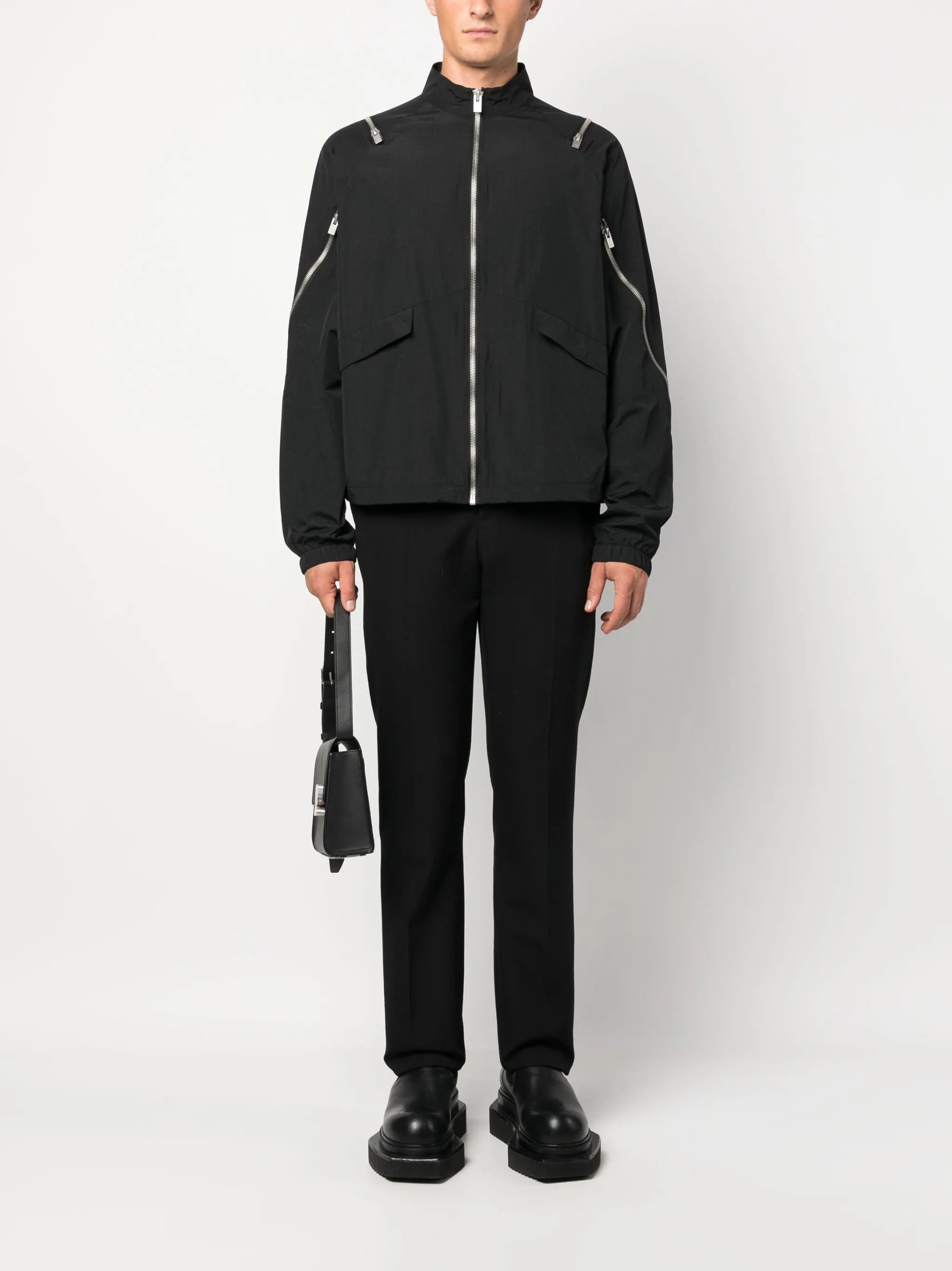 decorative zip-detail jacket