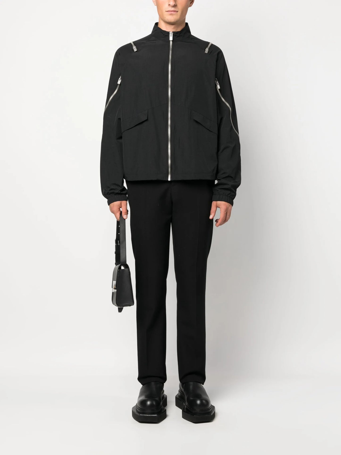 decorative zip-detail jacket
