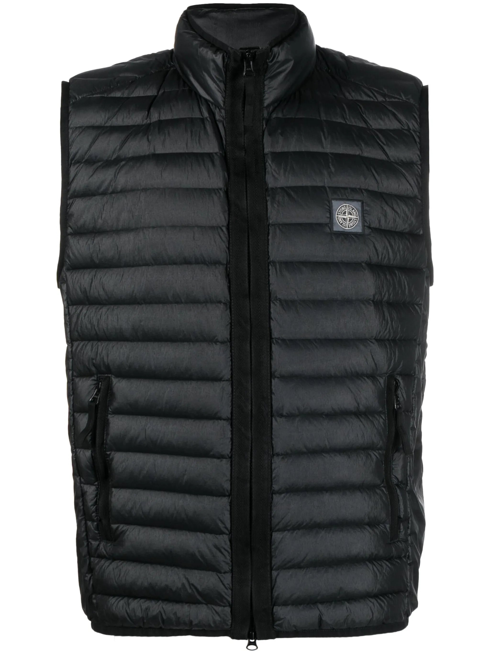 Compass-patch quilted gilet
