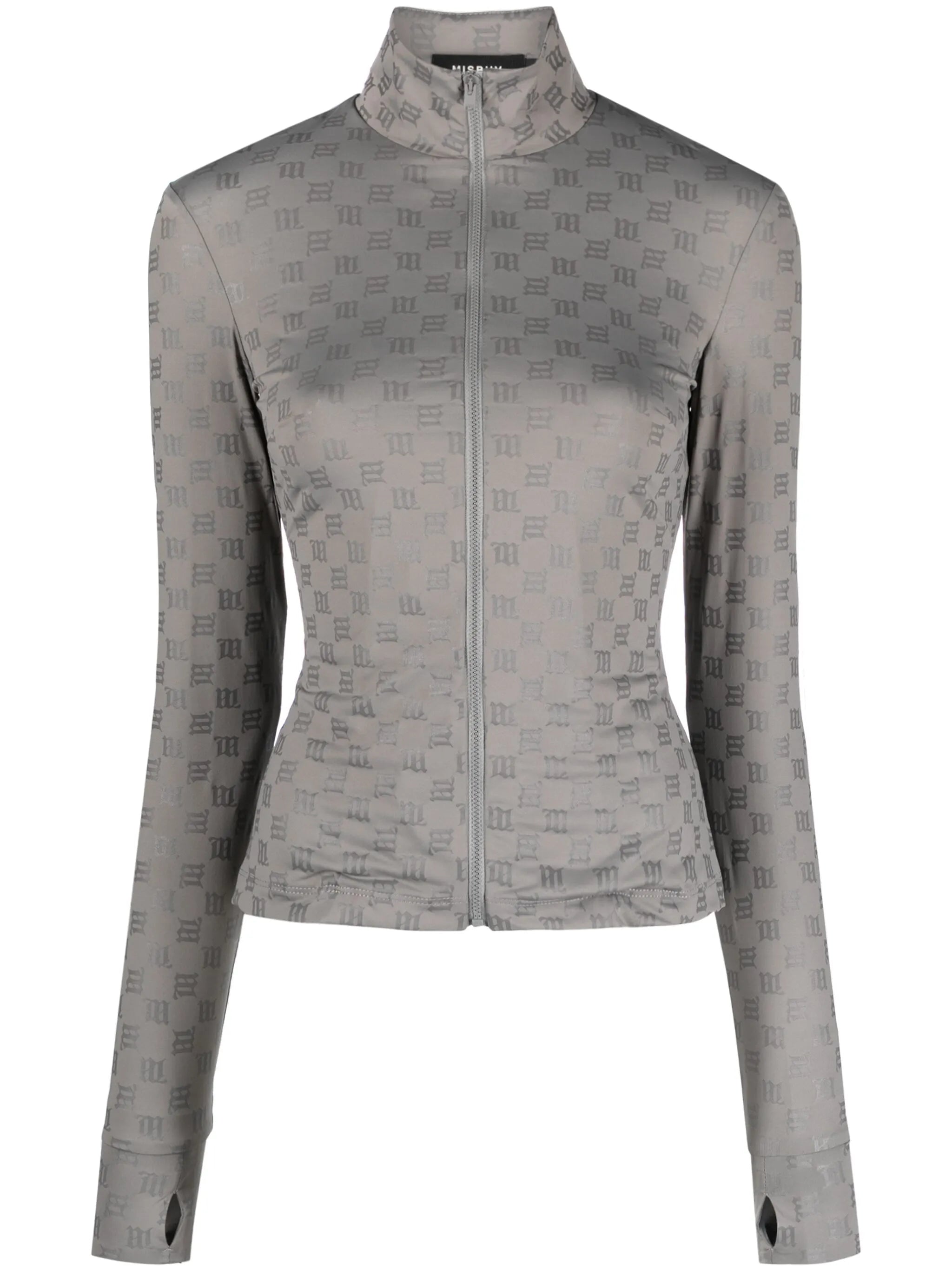 monogram zip-up fitted jacket
