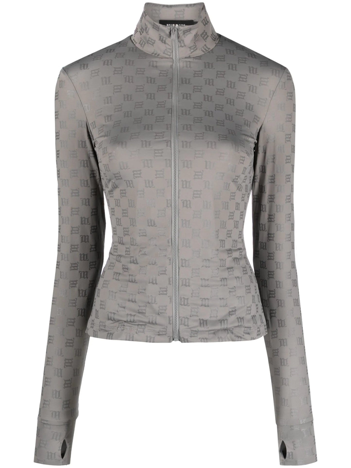 monogram zip-up fitted jacket