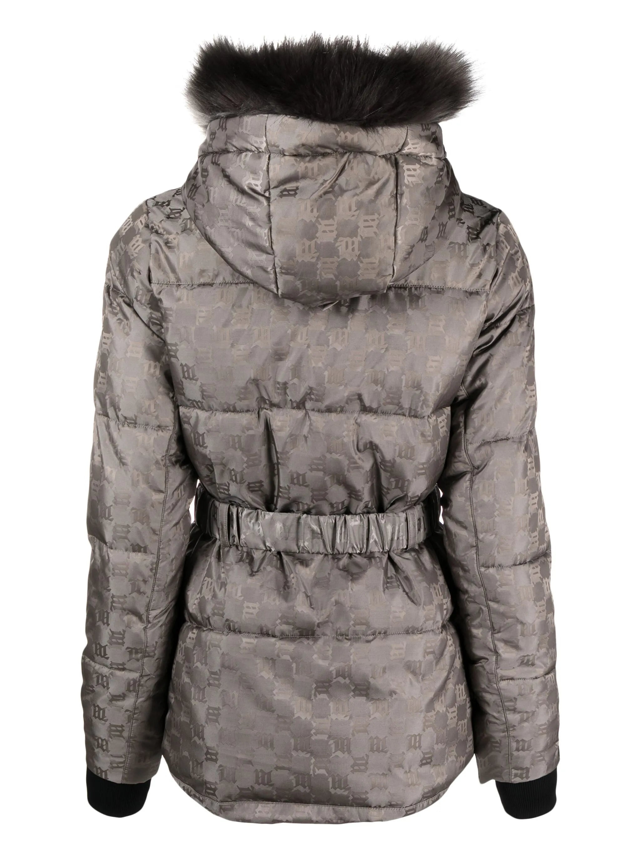 monogram-print ski jacket