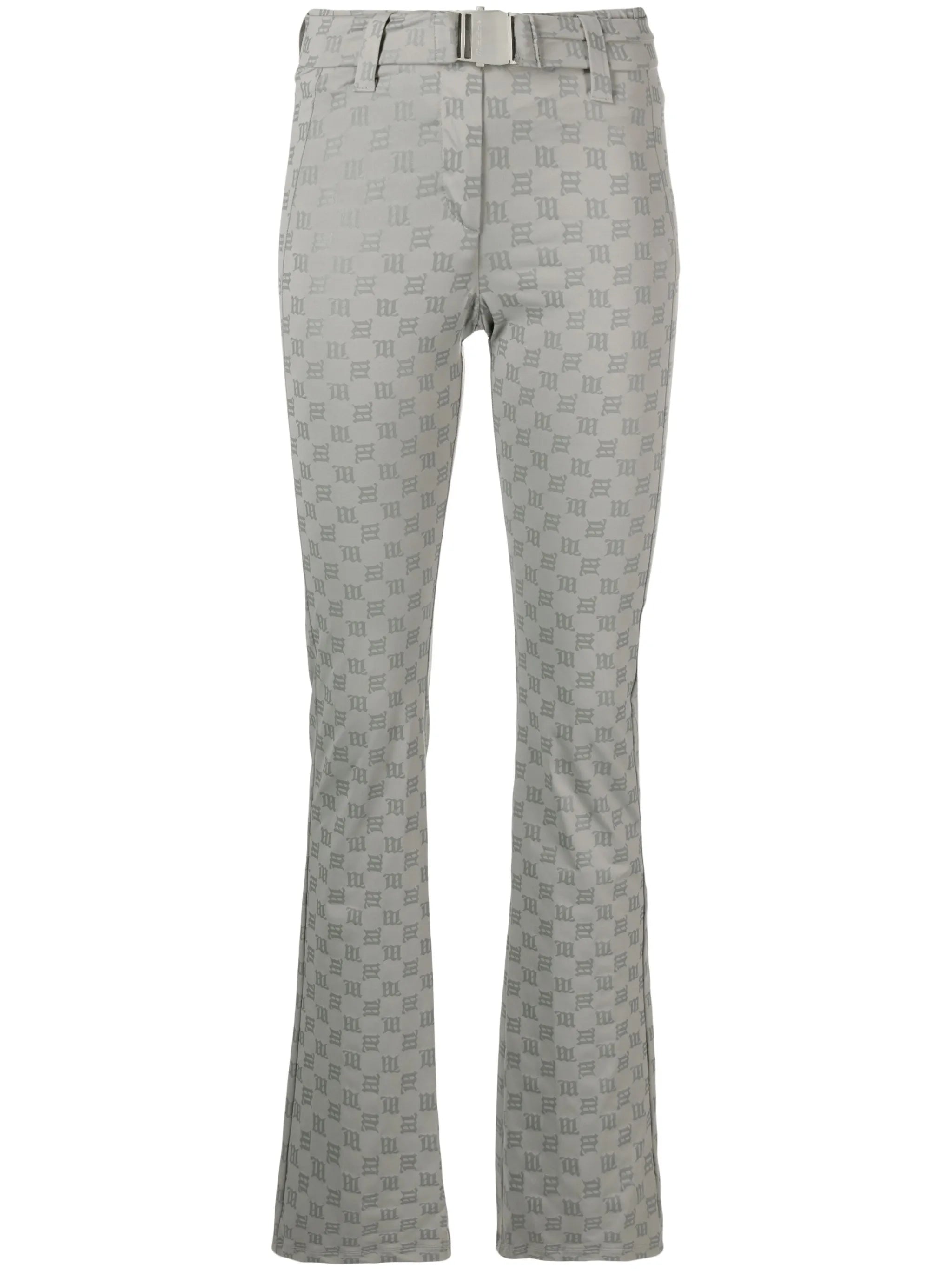 monogram-print flared trousers