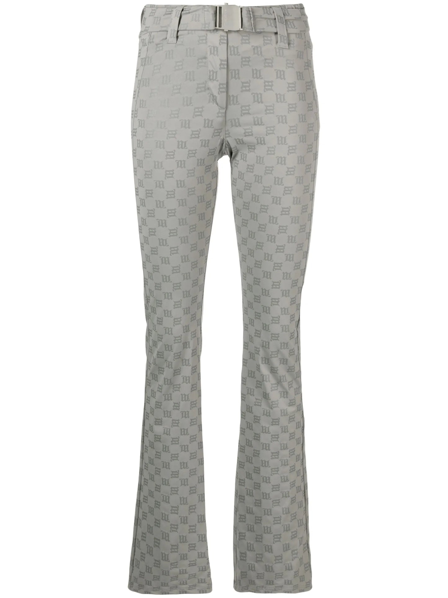 monogram-print flared trousers