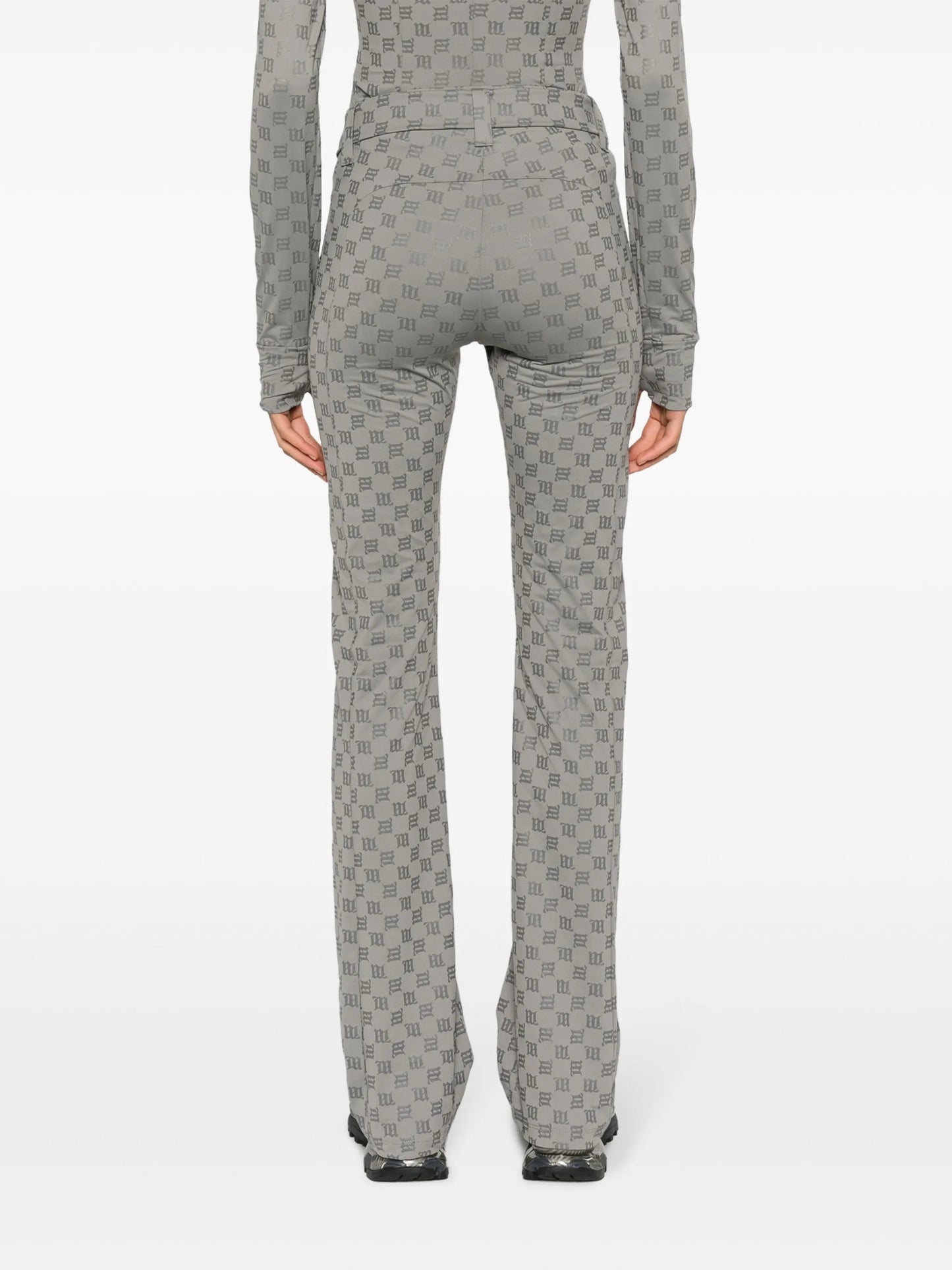 monogram-print flared trousers