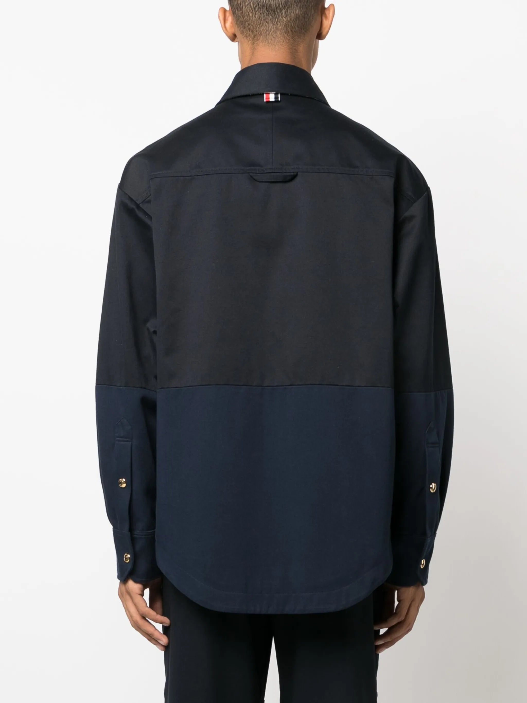 two-tone cotton-gabardine jacket