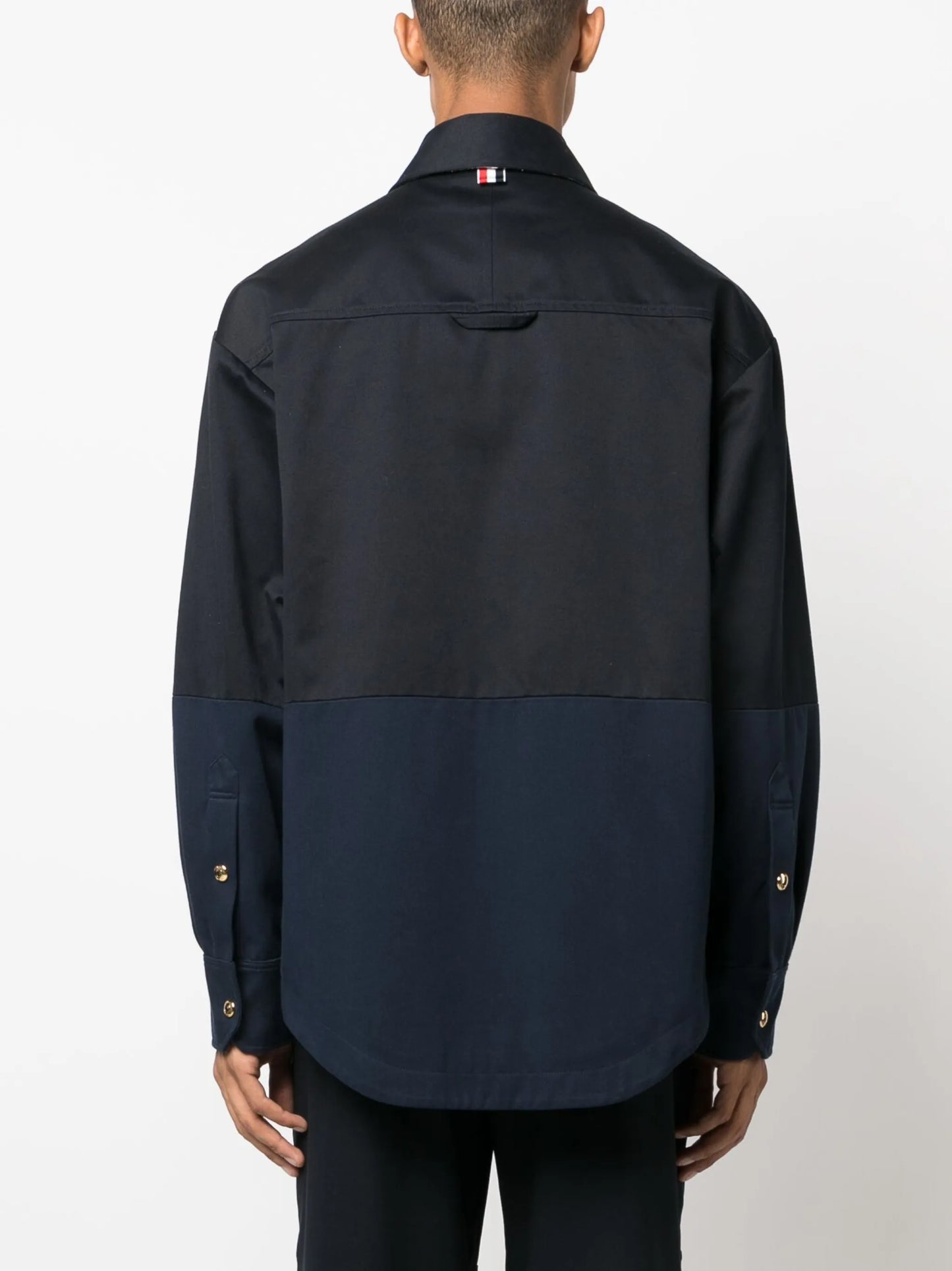 two-tone cotton-gabardine jacket