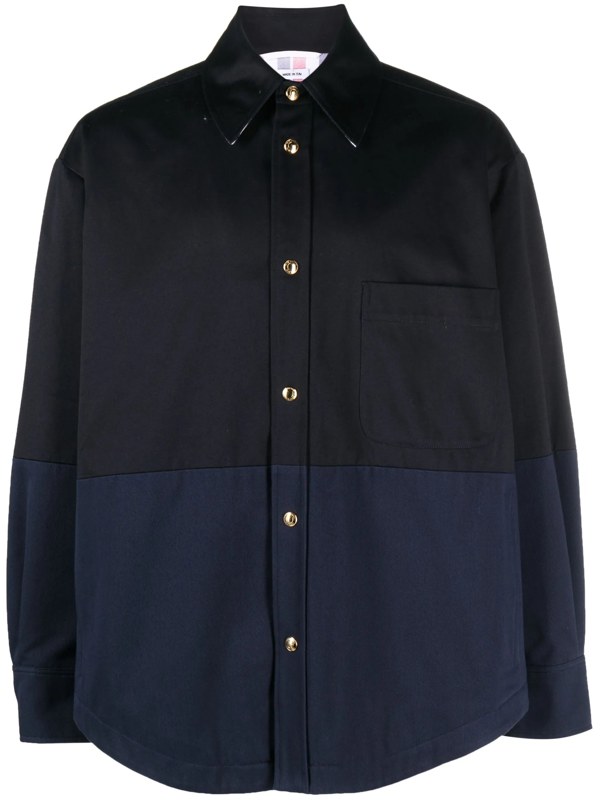 two-tone cotton-gabardine jacket