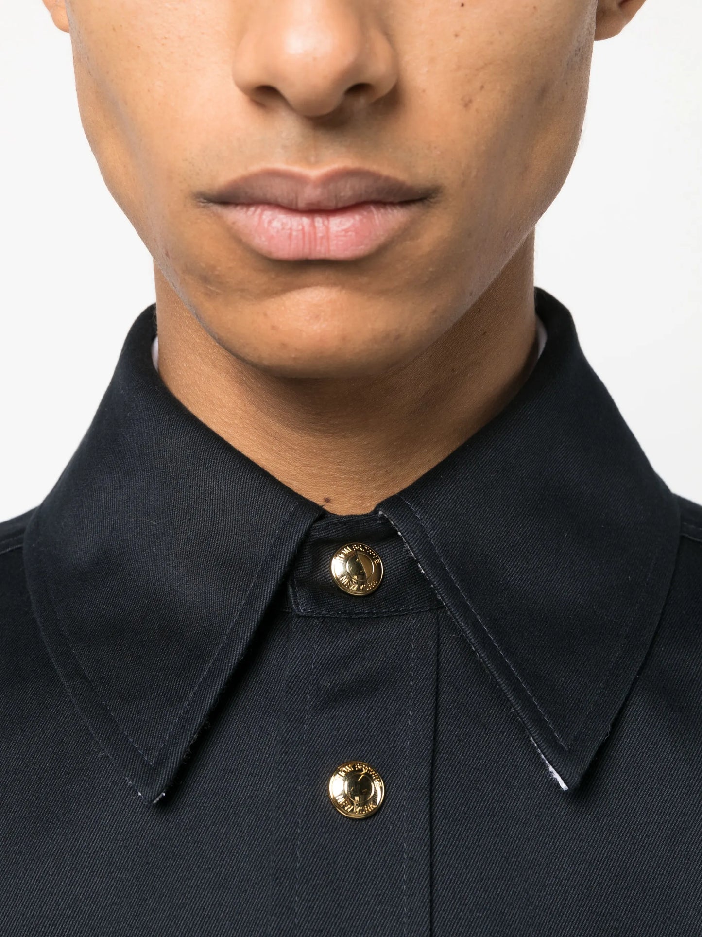 two-tone cotton-gabardine jacket