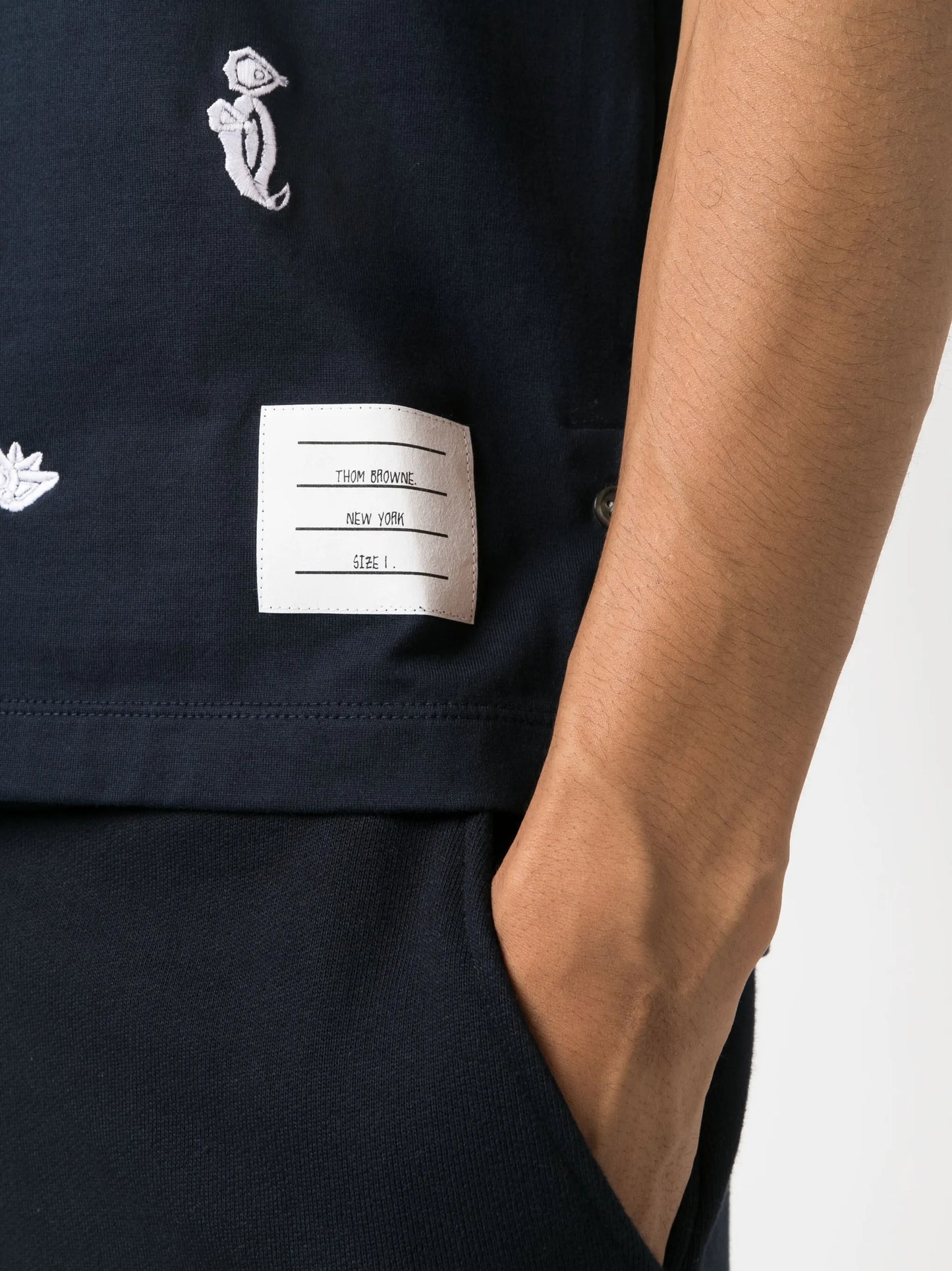 embroidered cotton T-shirt