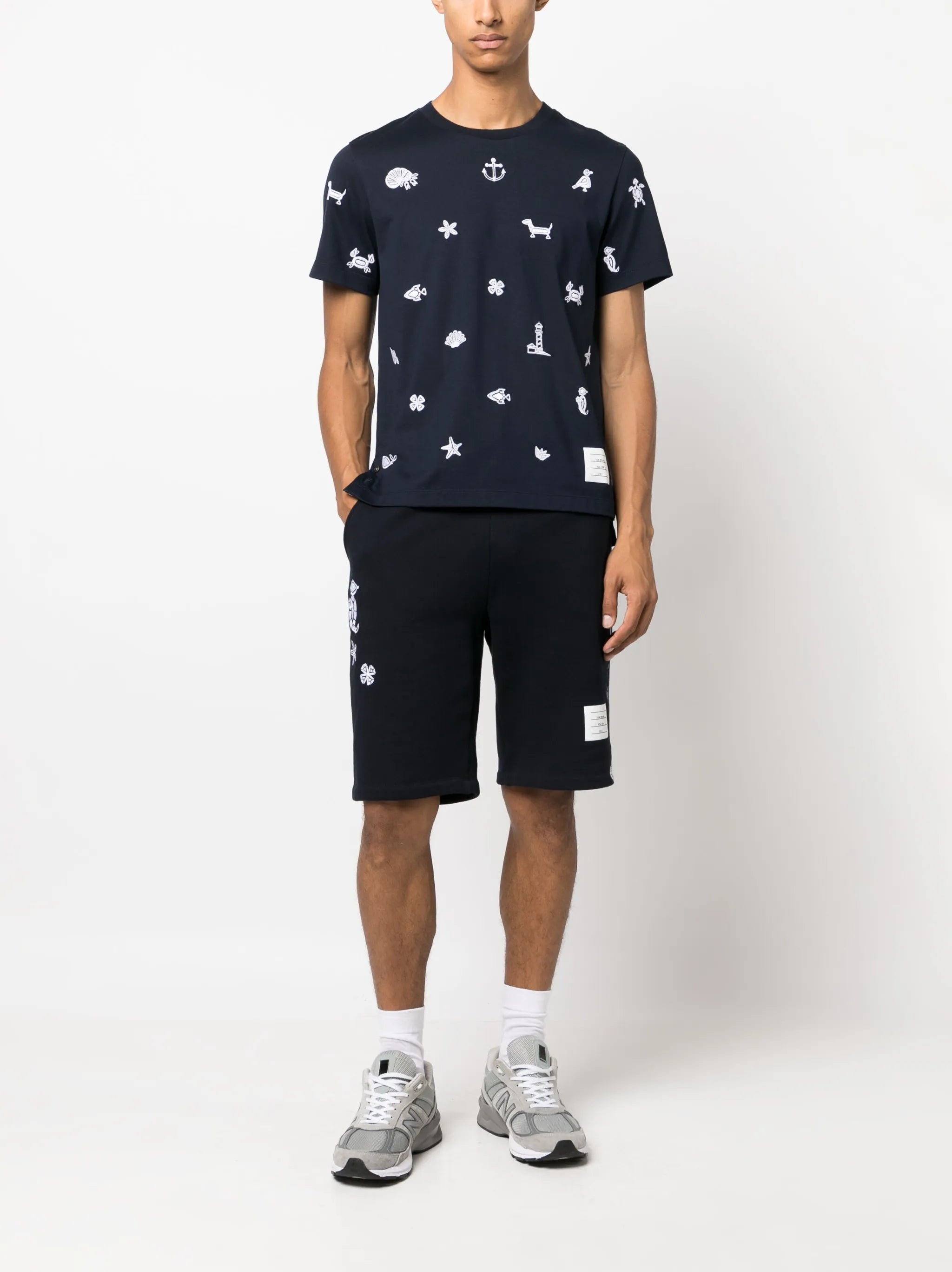 embroidered cotton T-shirt