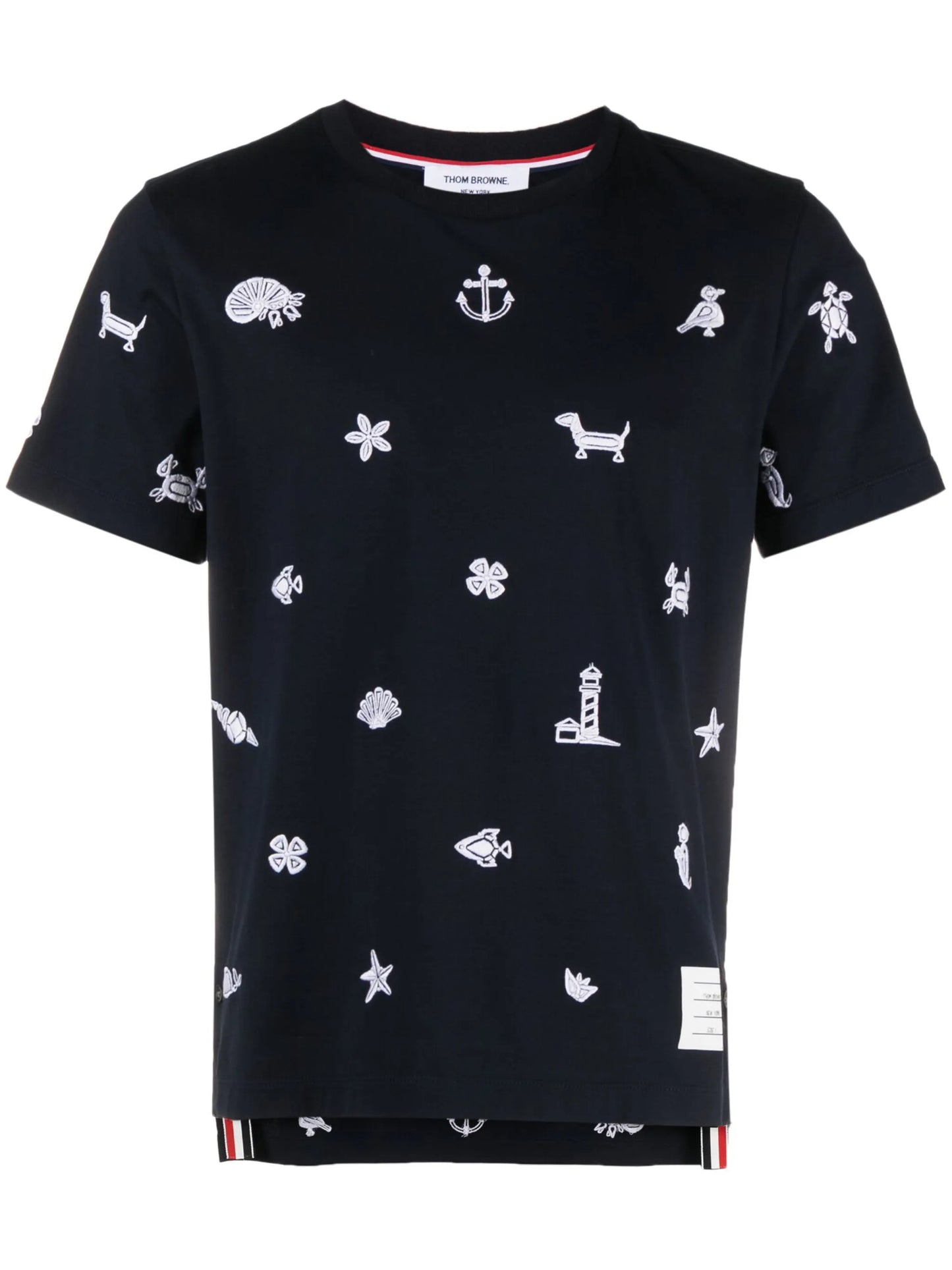 embroidered cotton T-shirt