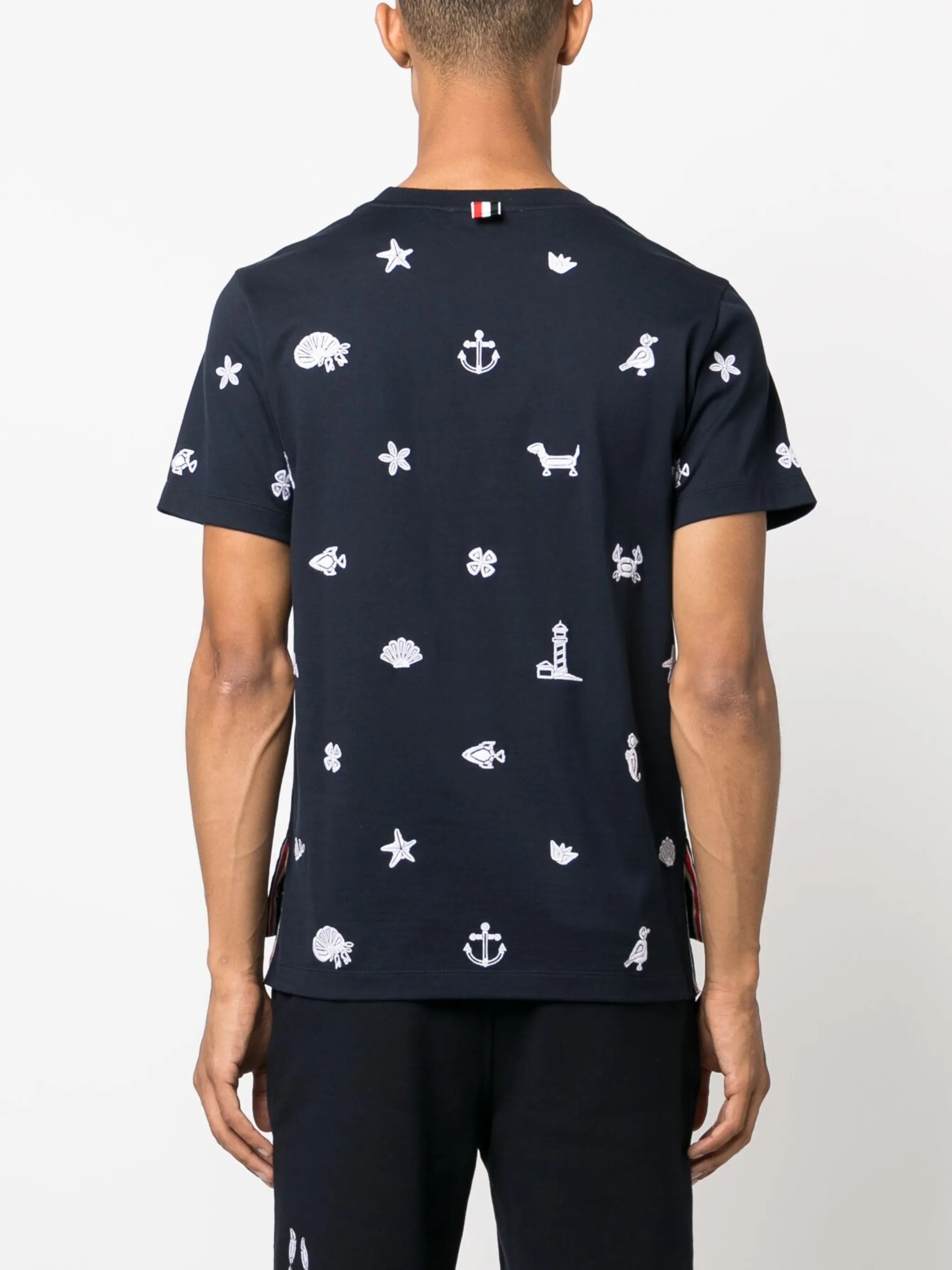 embroidered cotton T-shirt