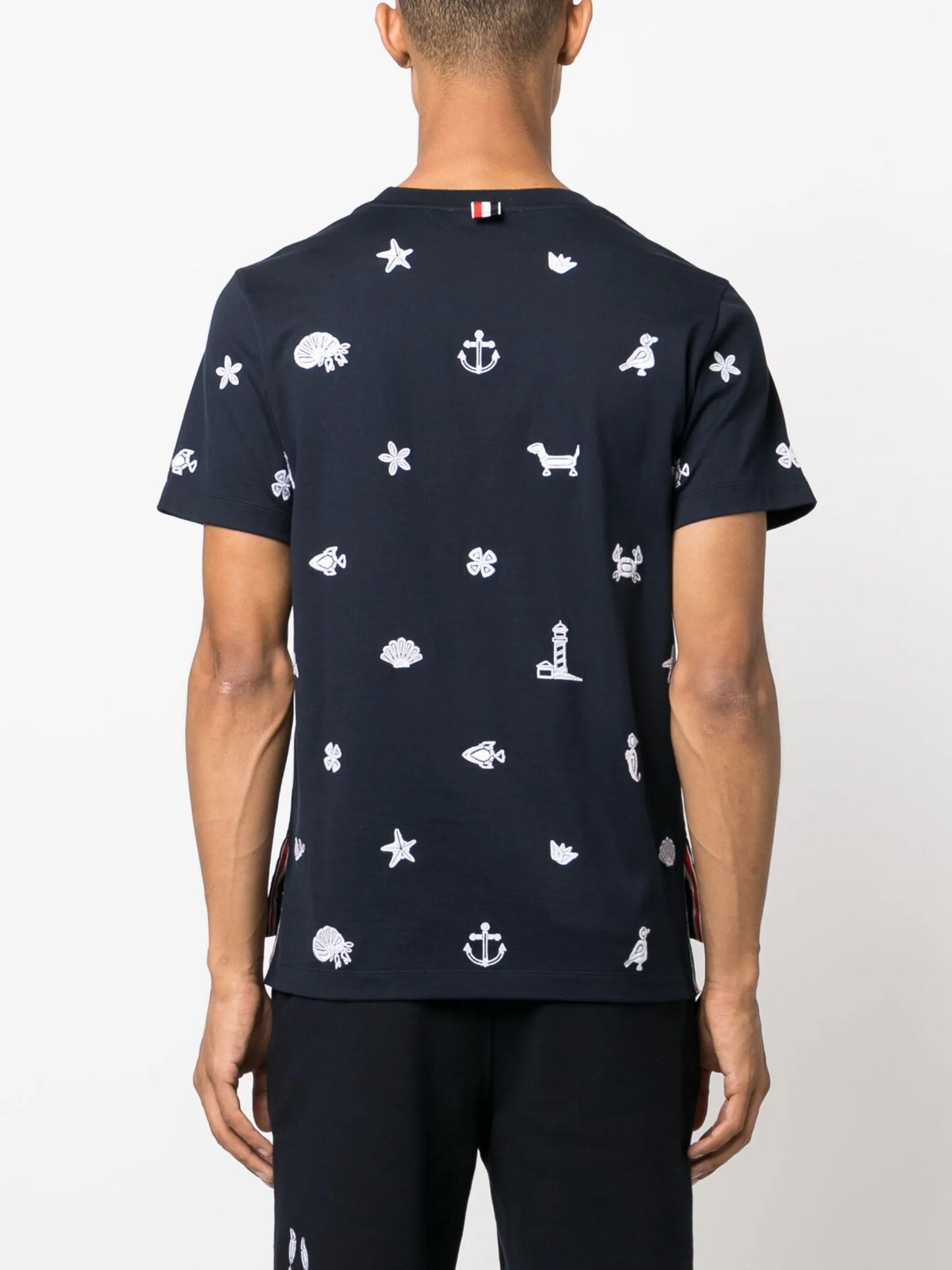 embroidered cotton T-shirt