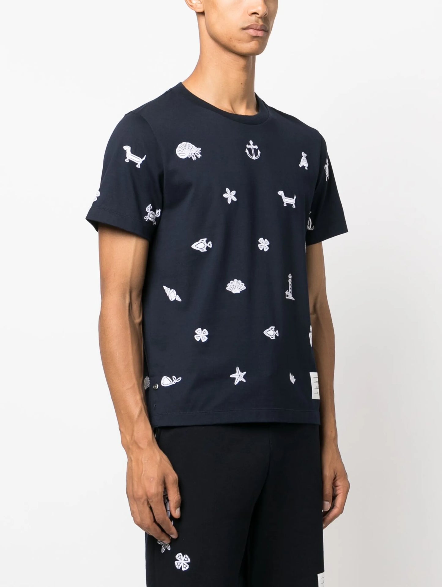 embroidered cotton T-shirt