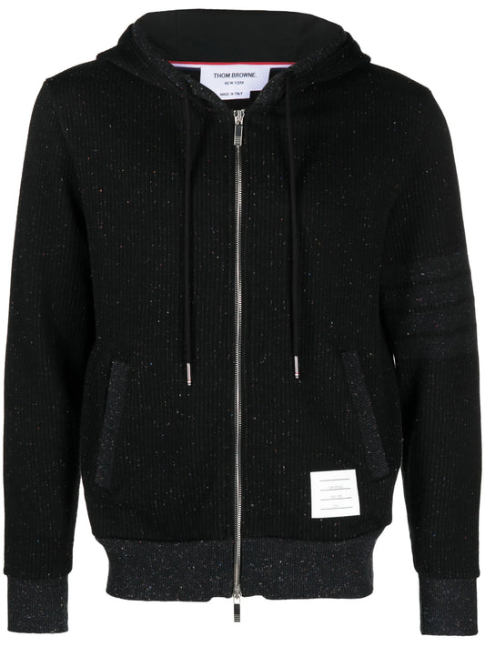 4-Bar stripe zip-up hoodie