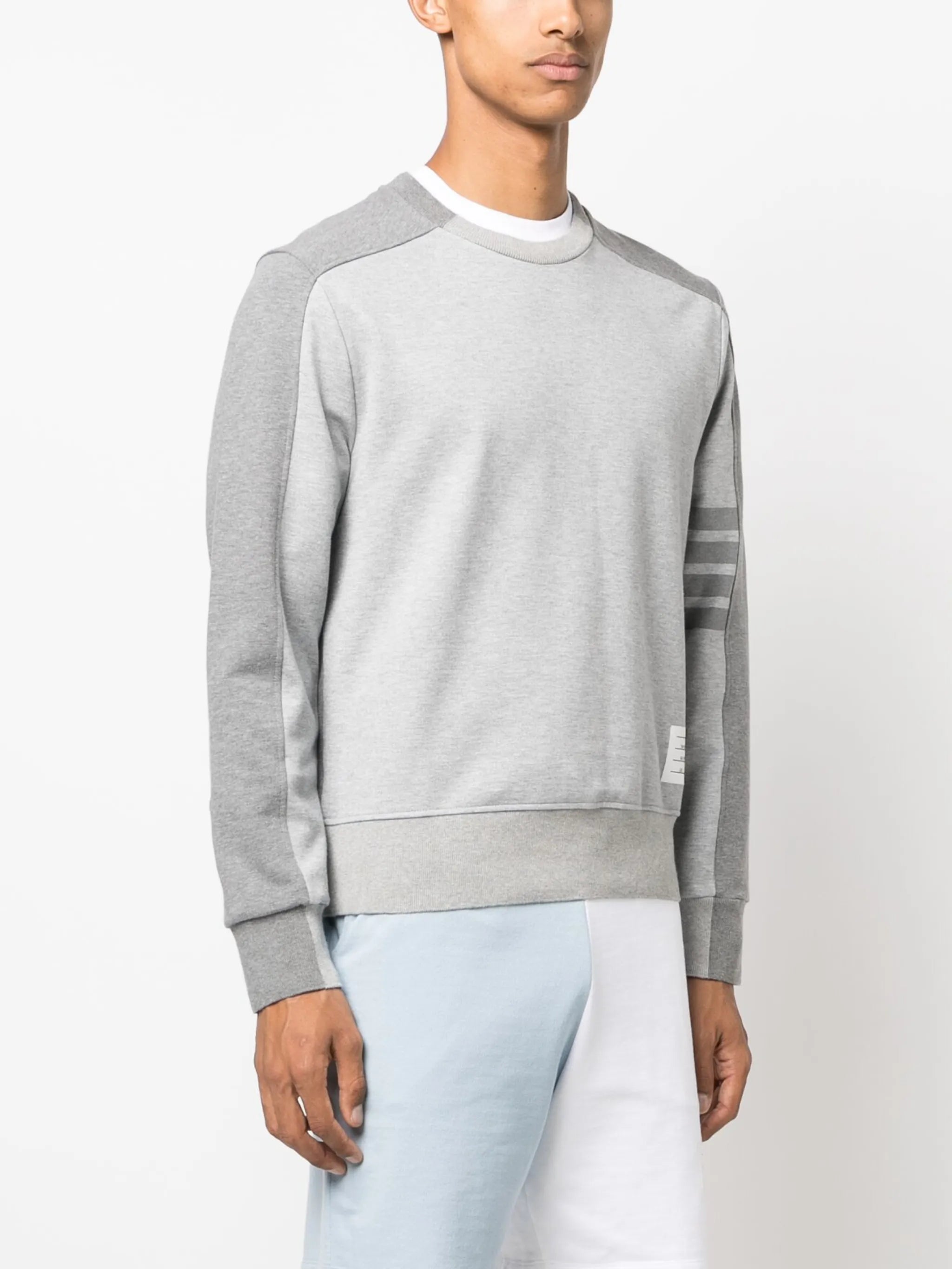 4-Bar stripe cotton sweatshirt