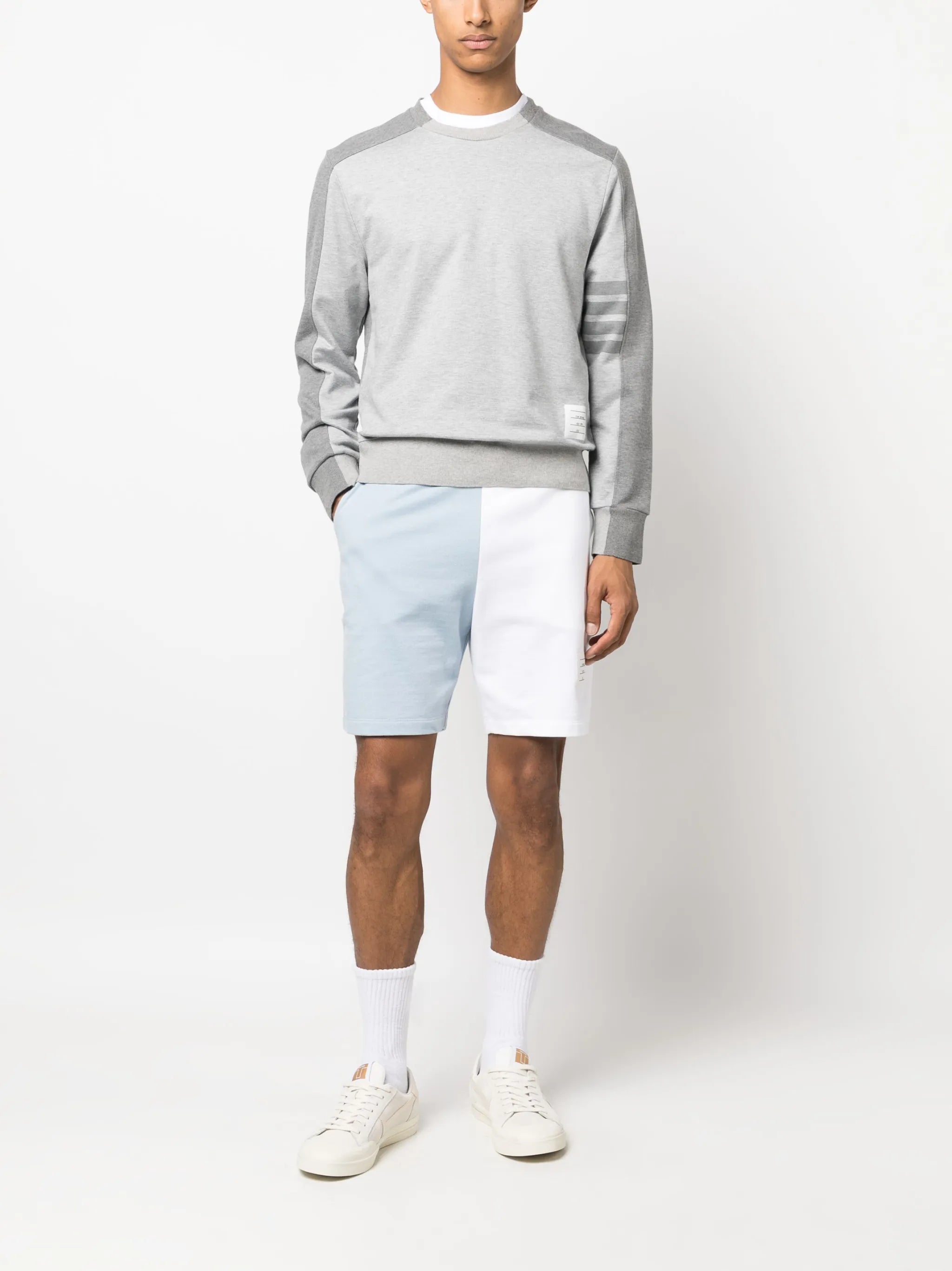 4-Bar stripe cotton sweatshirt