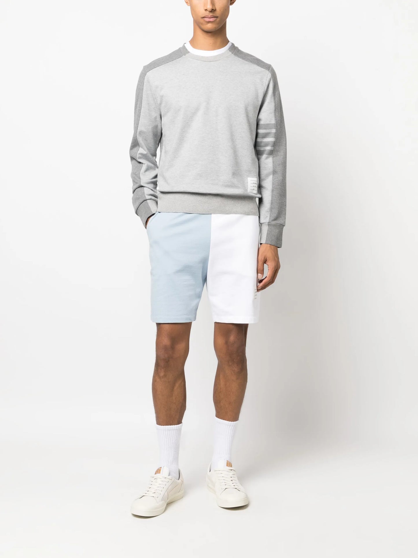 4-Bar stripe cotton sweatshirt