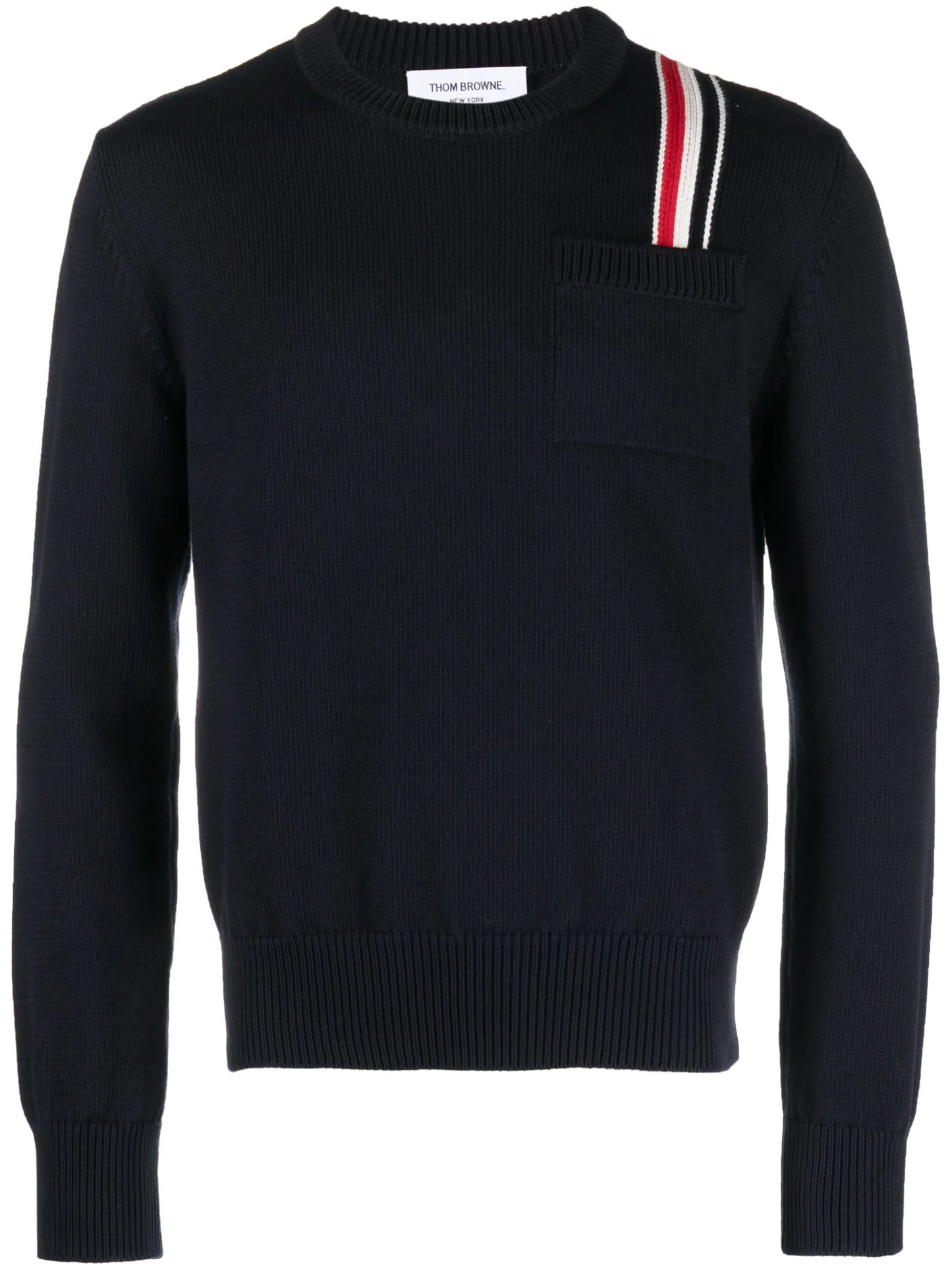 RWB-stripe intarsia cotton jumper
