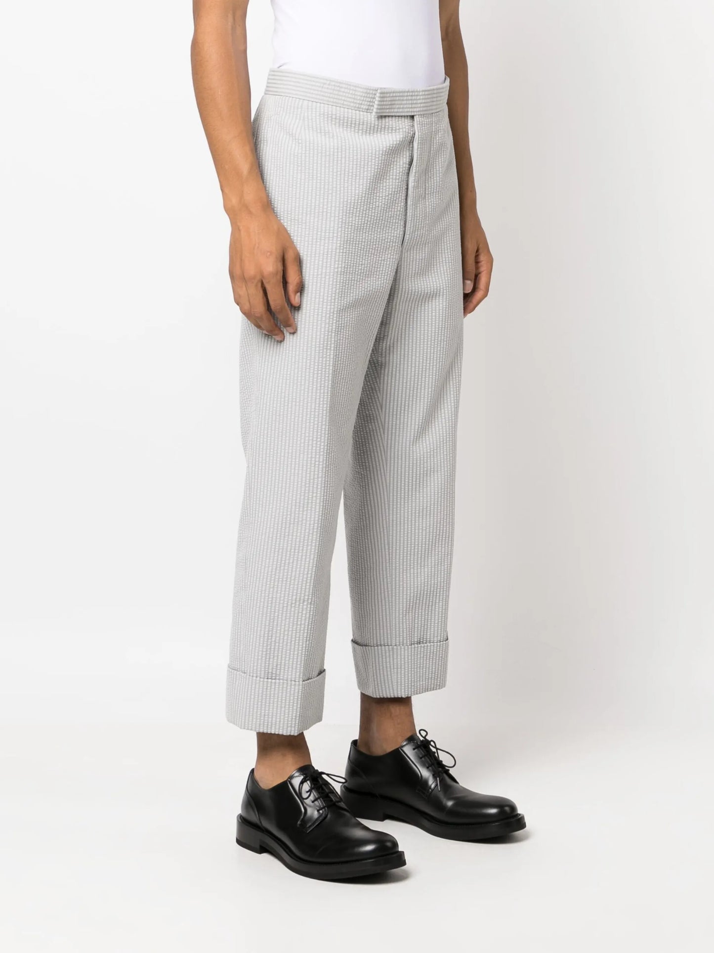 stripe-pattern tailored trousers