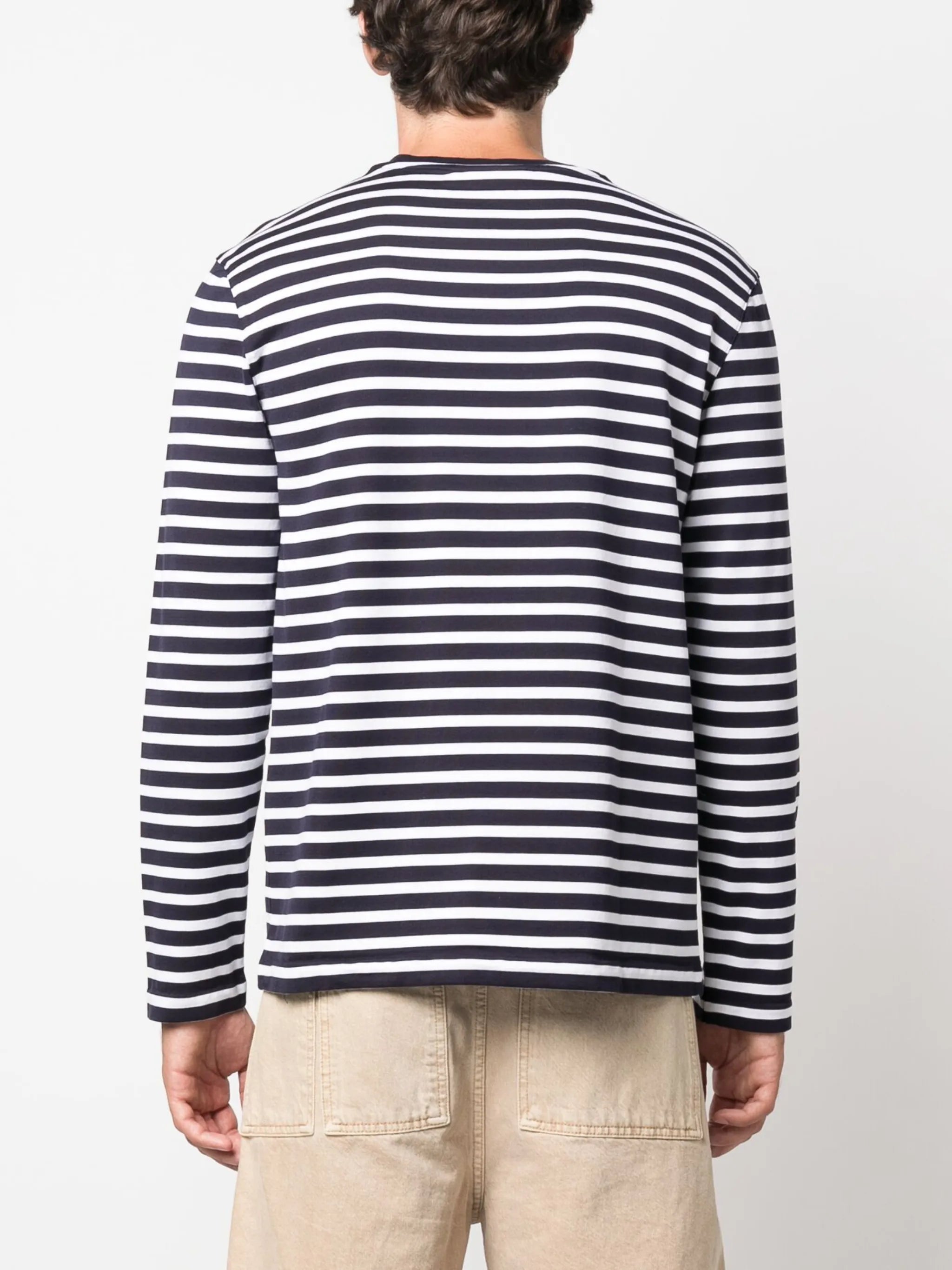 Fox-motif striped cotton T-shirt