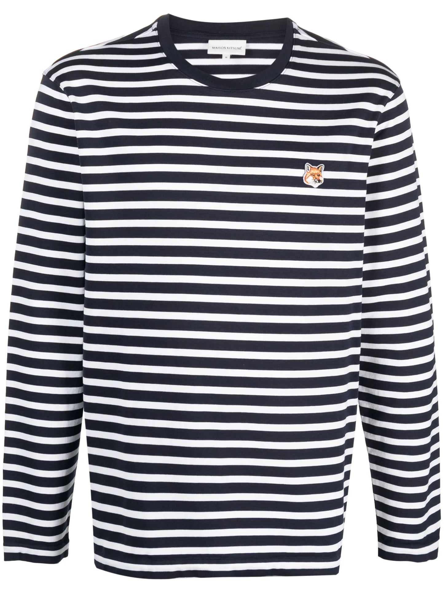 Fox-motif striped cotton T-shirt