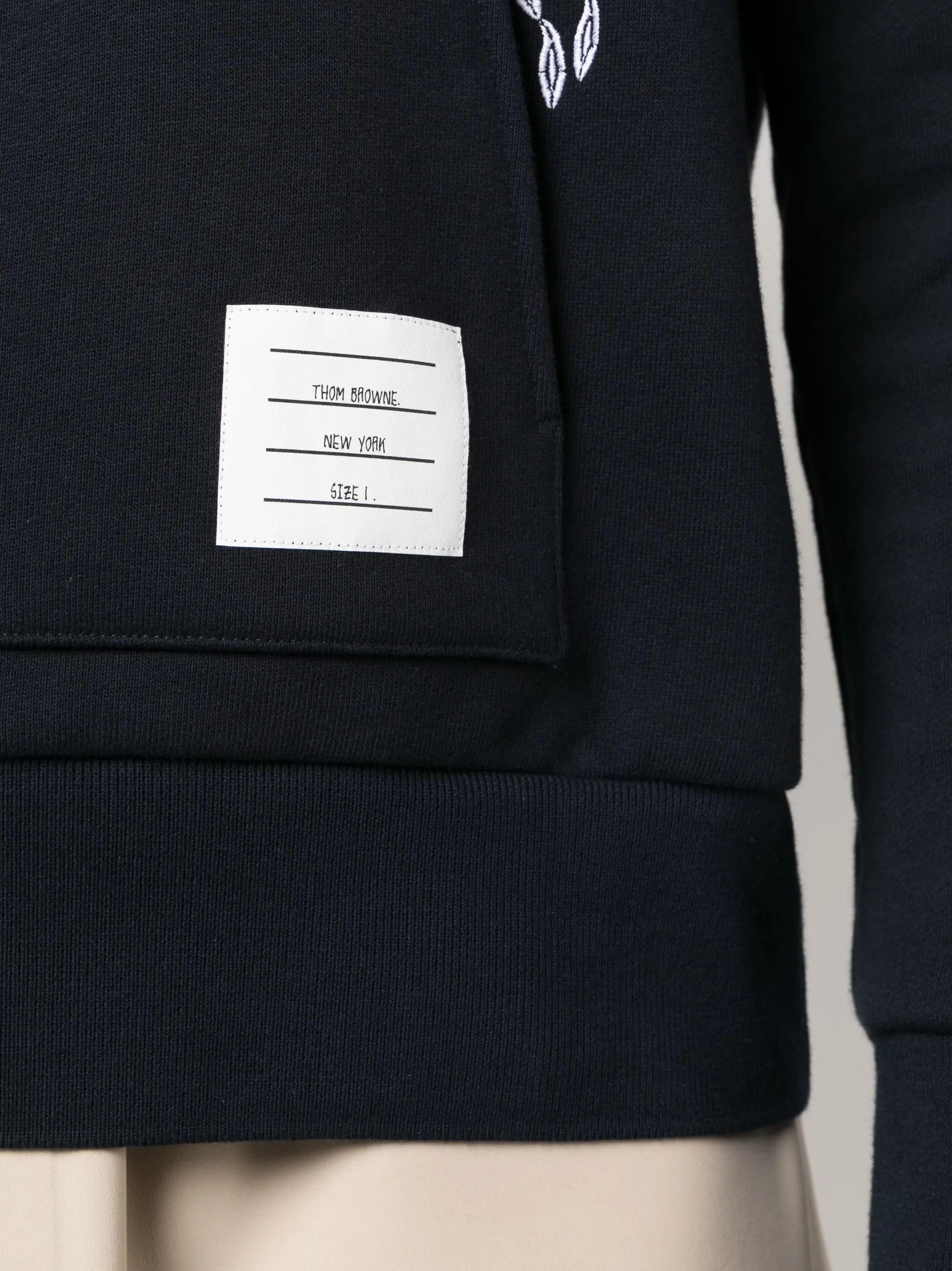 Nautical embroidery cotton hoodie