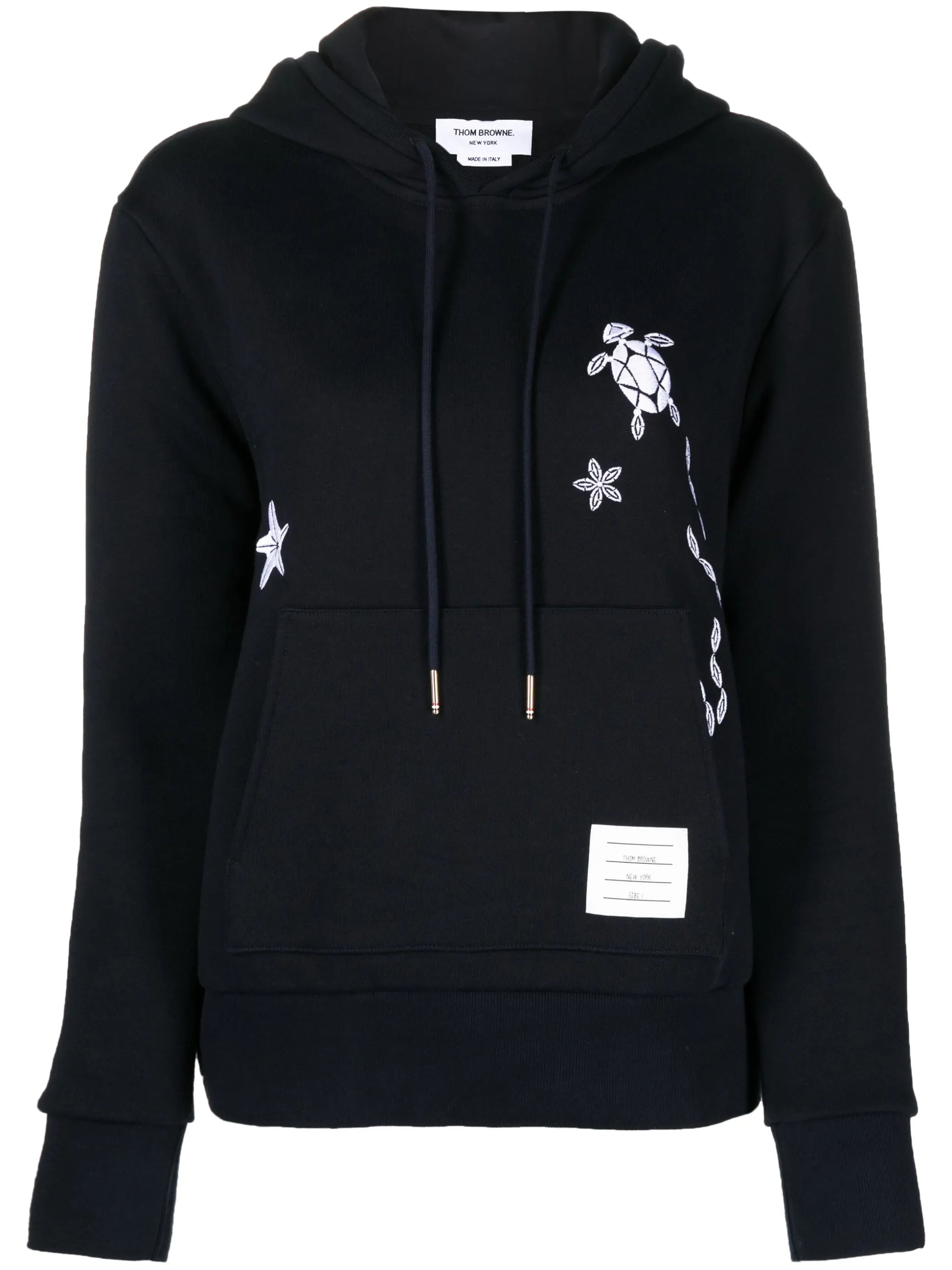 Nautical embroidery cotton hoodie