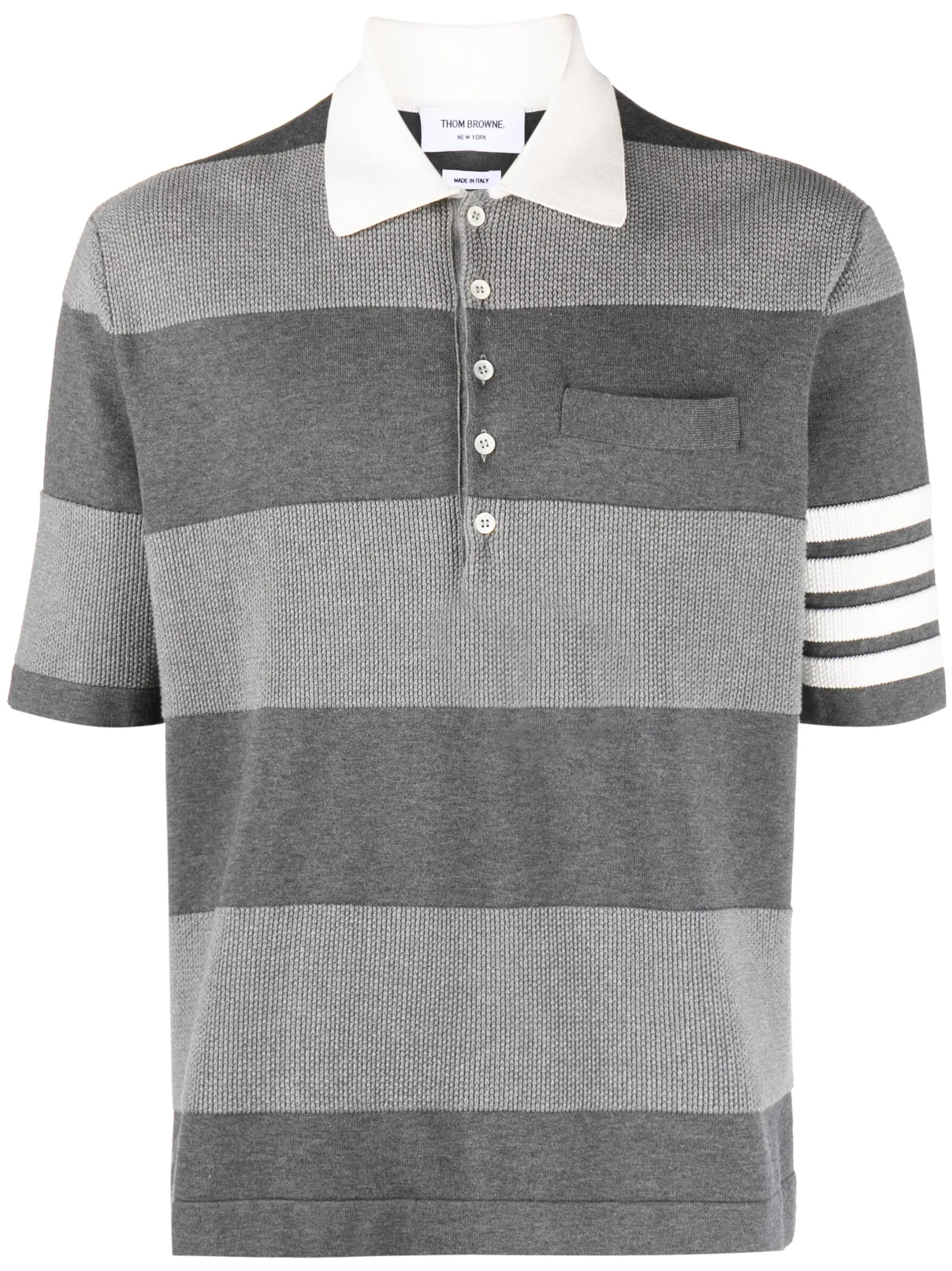 4-Bar stripe knitted polo shirt