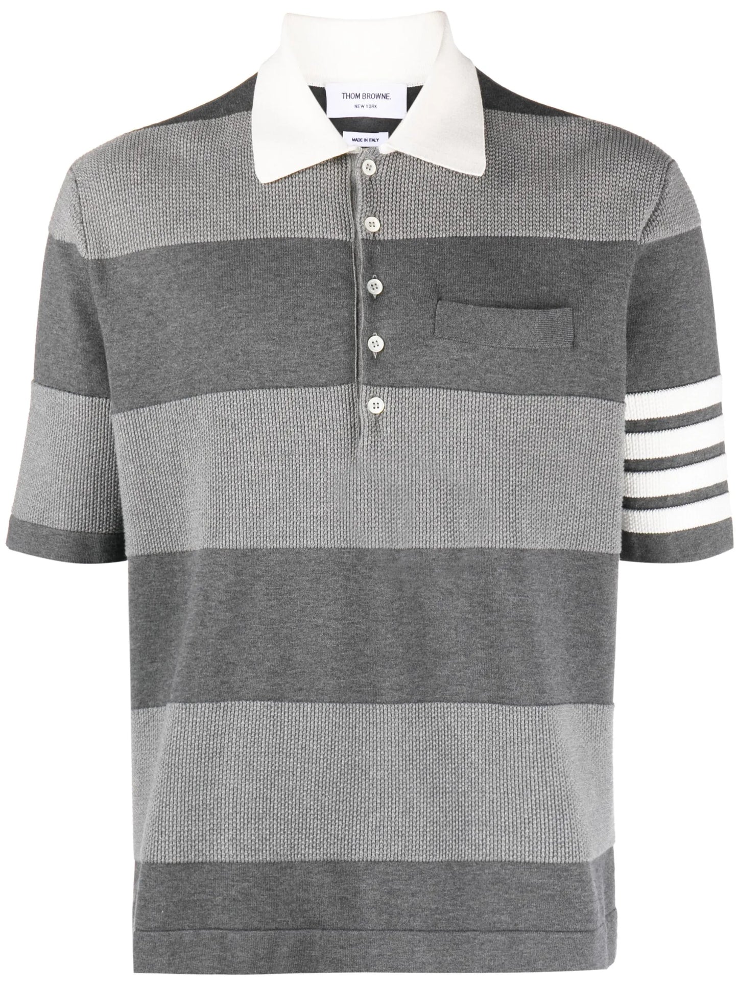 4-Bar stripe knitted polo shirt