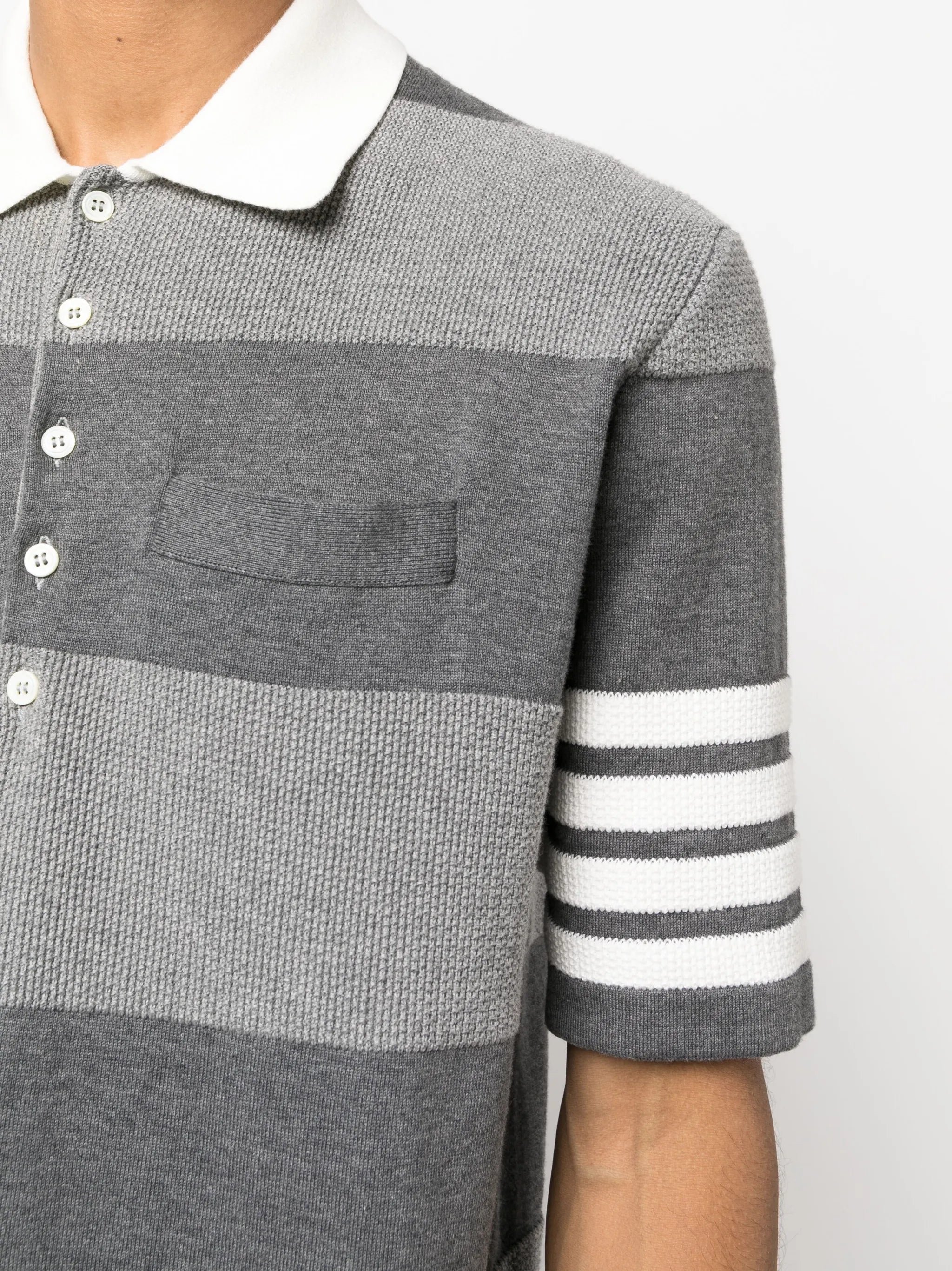 4-Bar stripe knitted polo shirt